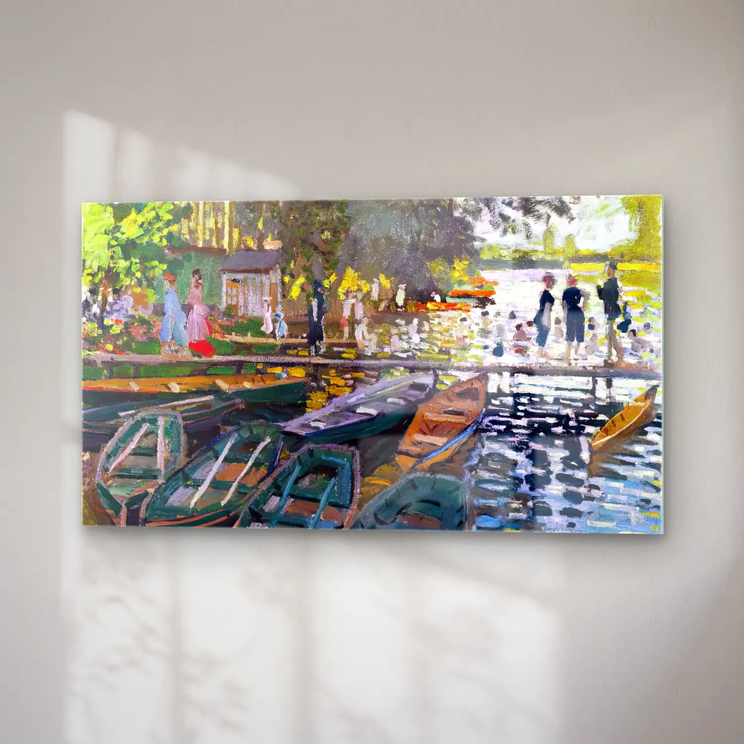 Claude Monet – La Grenouillère cam tablo — sağ açıdan görünüm
