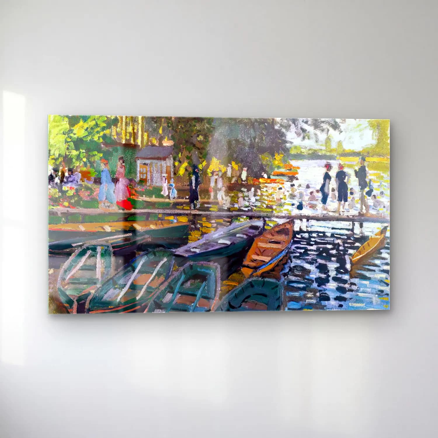 Claude Monet – La Grenouillère cam tablo — sol açıdan görünüm