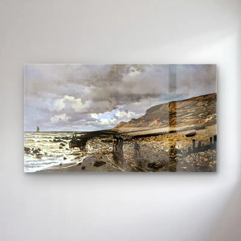 Claude Monet – La Pointe de la Hève at Low Tide cam tablo — Claude Monet – La Pointe de la Hève at Low Tide — empresyonist sahilde i̇nsanlar
