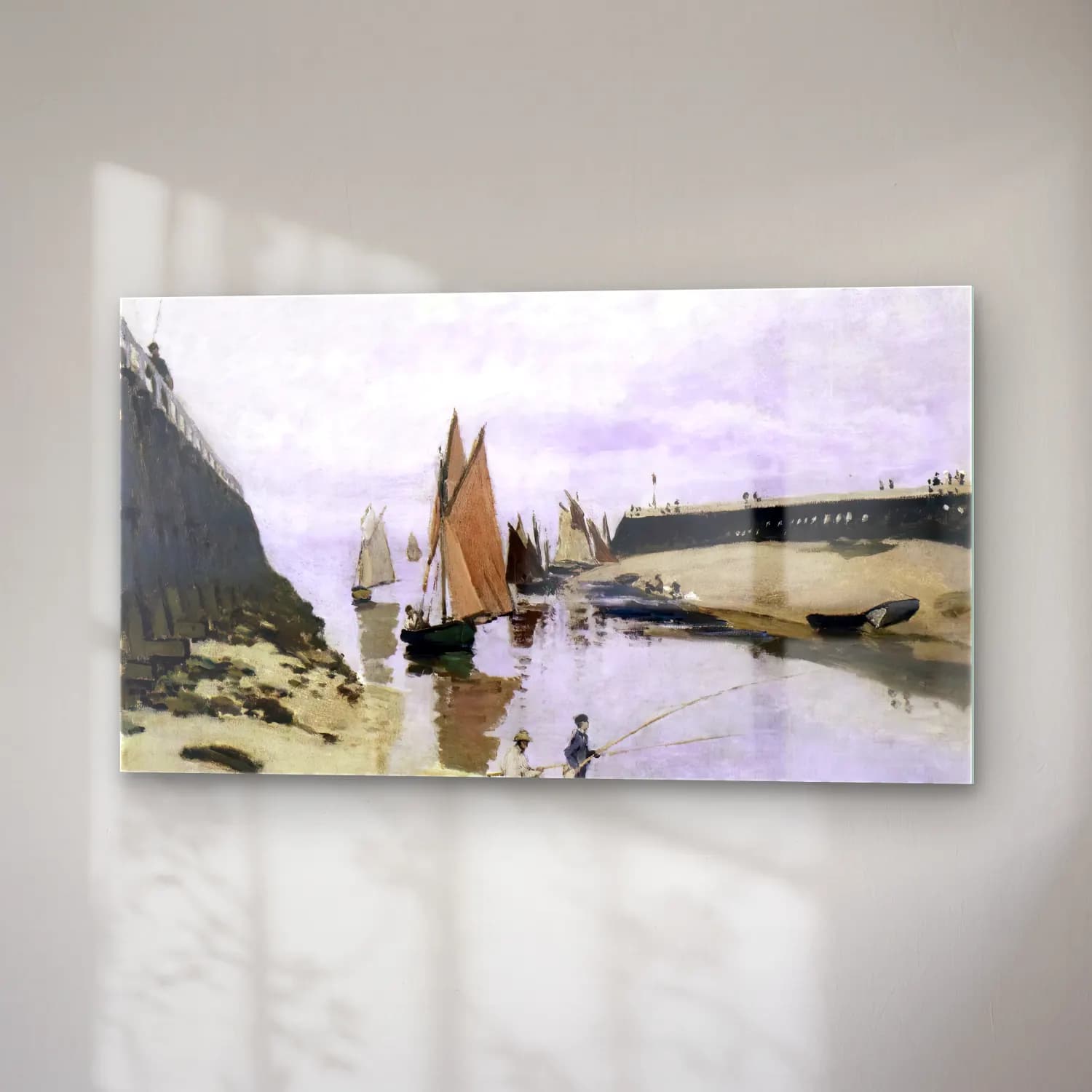 Claude Monet – Landing Stage at Trouville, Low Tide cam tablo — sağ açıdan görünüm