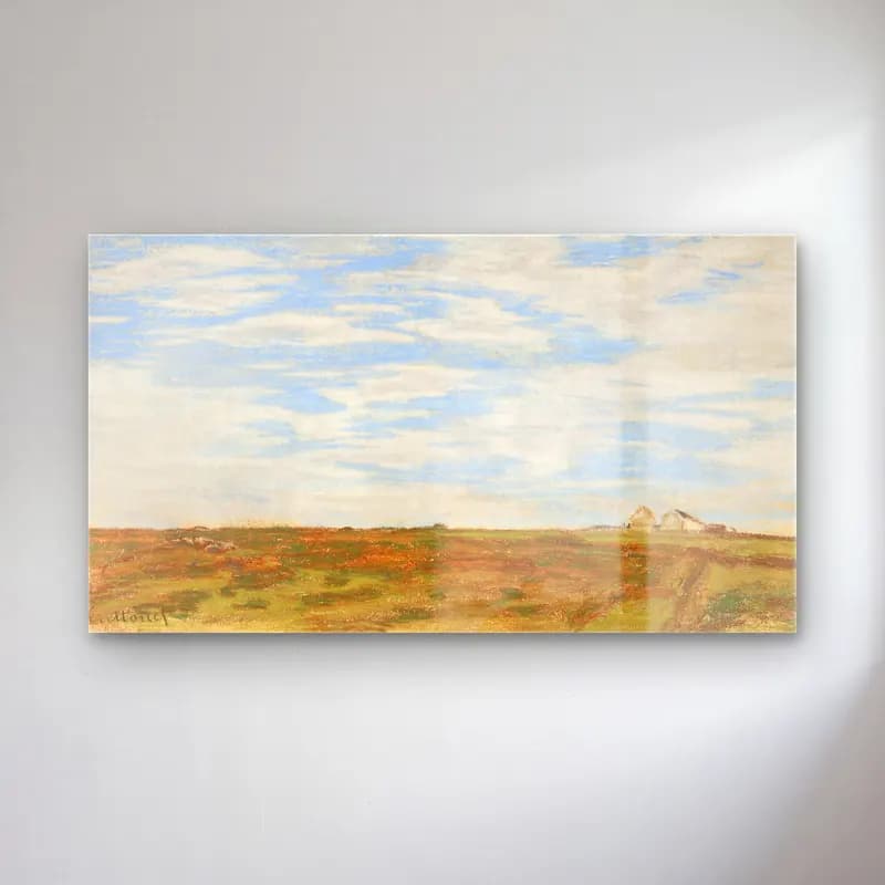 Claude Monet – Landscape cam tablo — Claude Monet – Landscape — empresyonist buğday tarlası