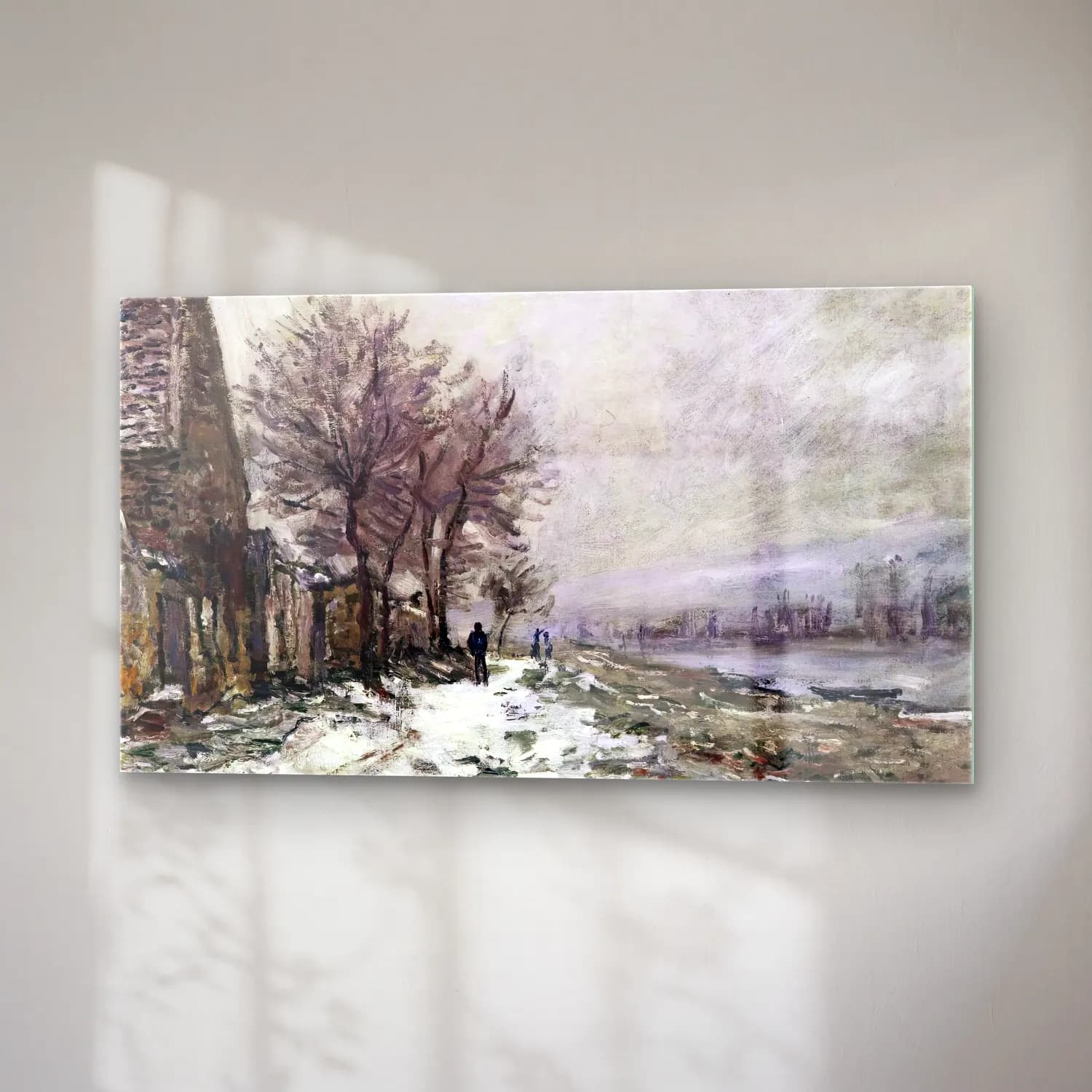 Claude Monet – Lavacourt in Winter cam tablo — sağ açıdan görünüm