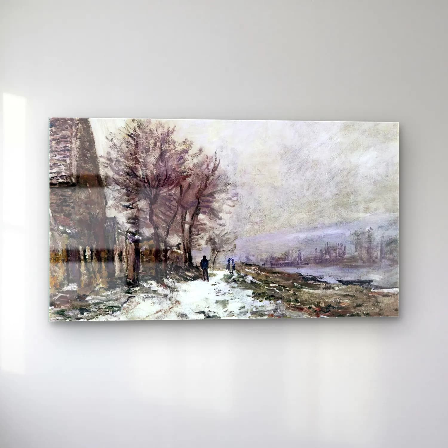 Claude Monet – Lavacourt in Winter cam tablo — sol açıdan görünüm