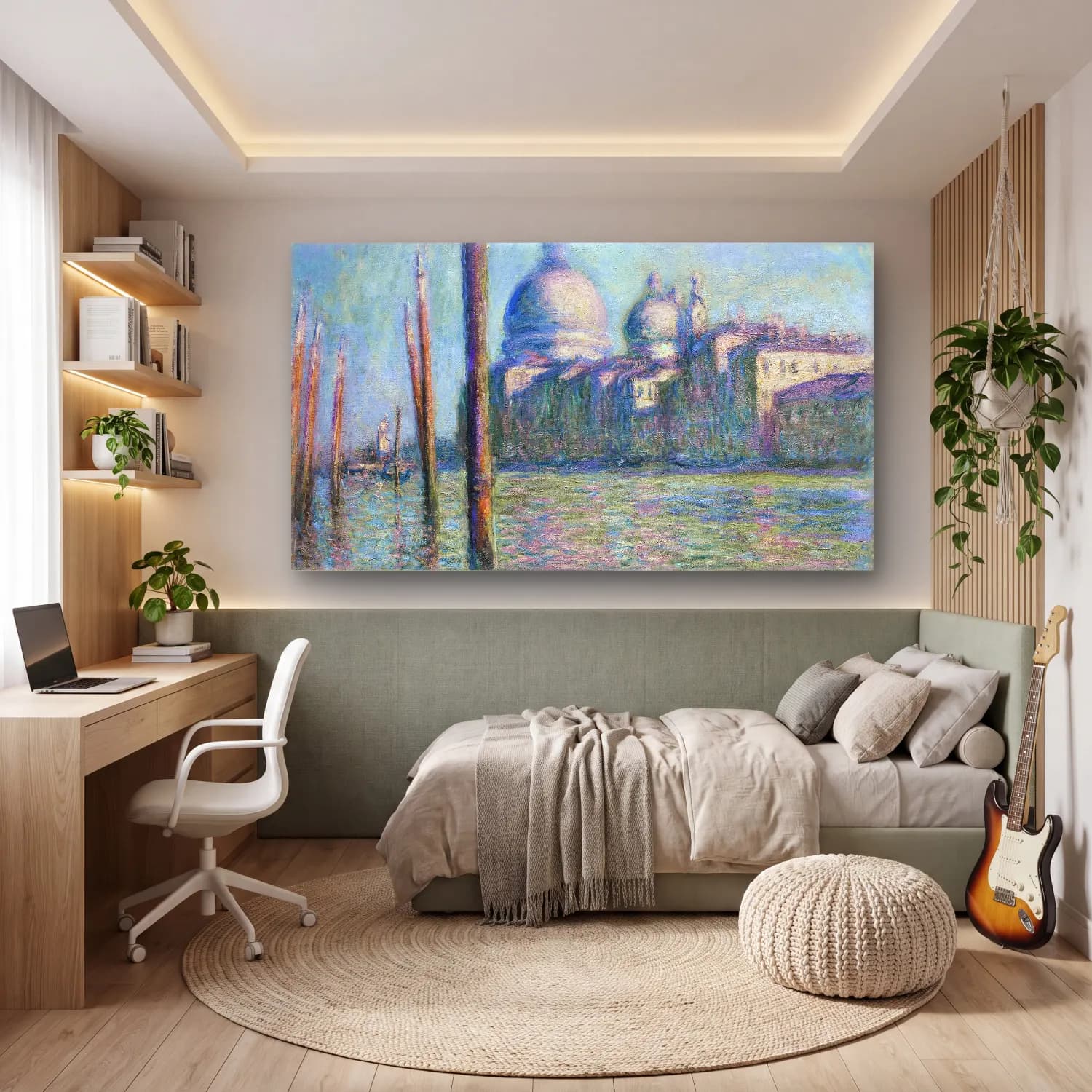 Claude Monet – Le Grand Canal cam tablo — genç odasında