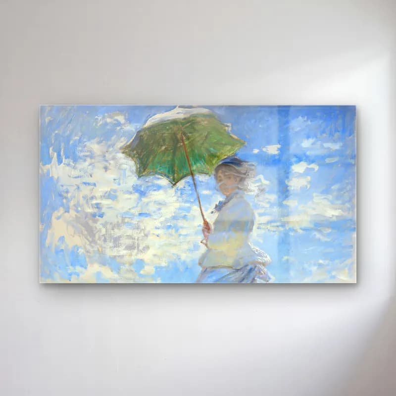 Claude Monet – Madame Monet and Her Son cam tablo — Claude Monet – Madame Monet and Her Son — empresyonist şapkalı kadın