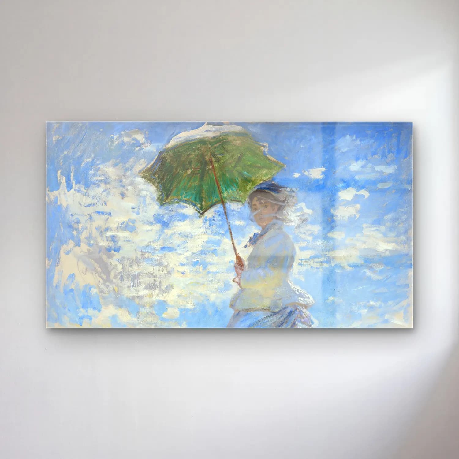 Claude Monet – Madame Monet and Her Son cam tablo — Claude Monet – Madame Monet and Her Son — empresyonist şapkalı kadın