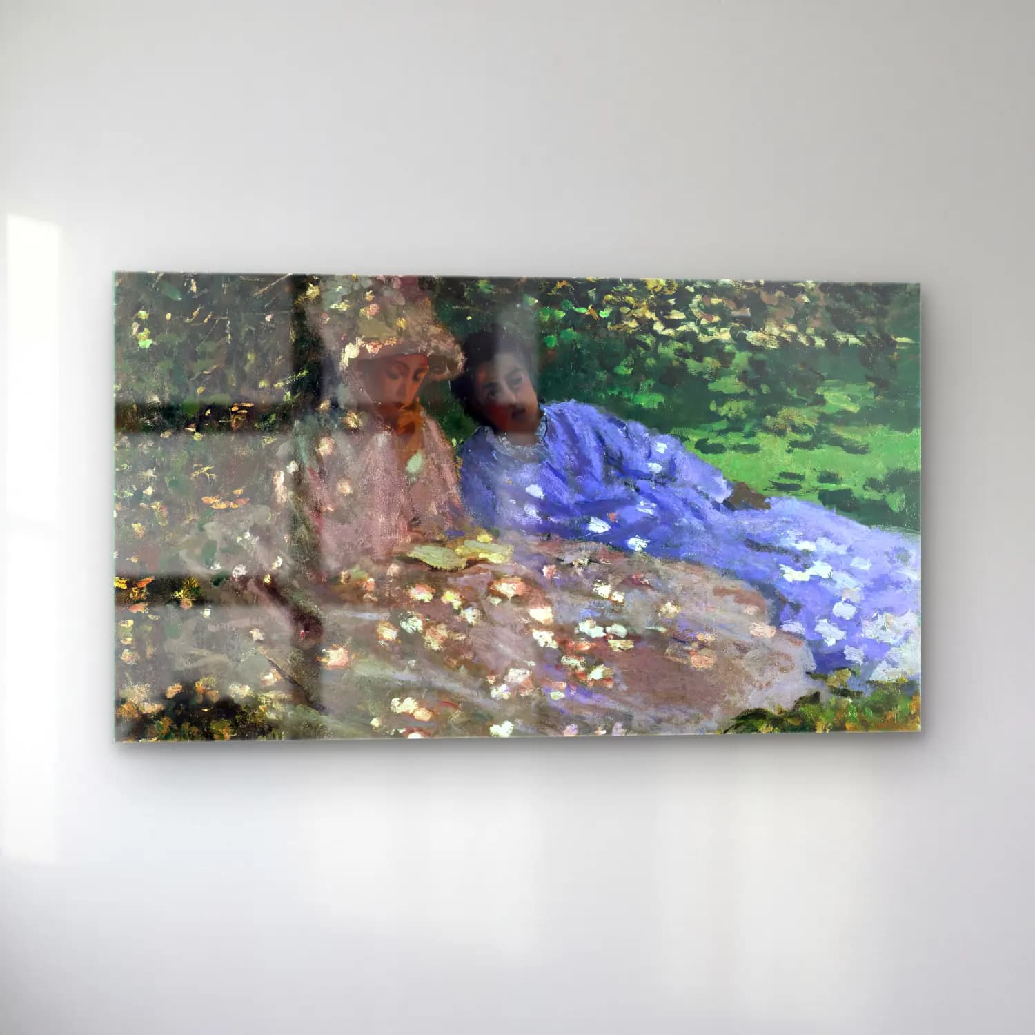 Claude Monet – Madame Monet and a Friend in the Garden cam tablo — sol açıdan görünüm