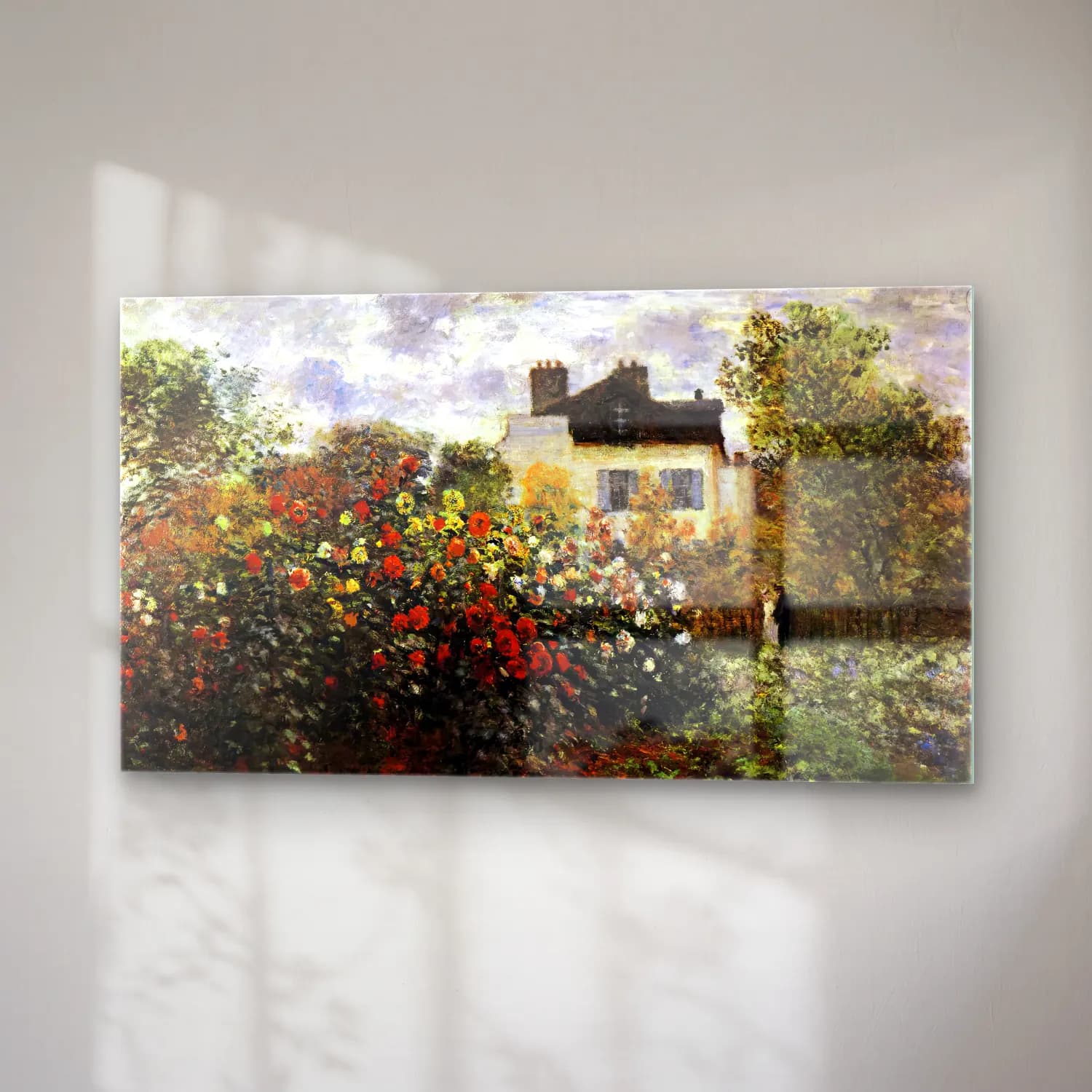 Claude Monet – Monet s Garden at Argenteuil cam tablo — sağ açıdan görünüm