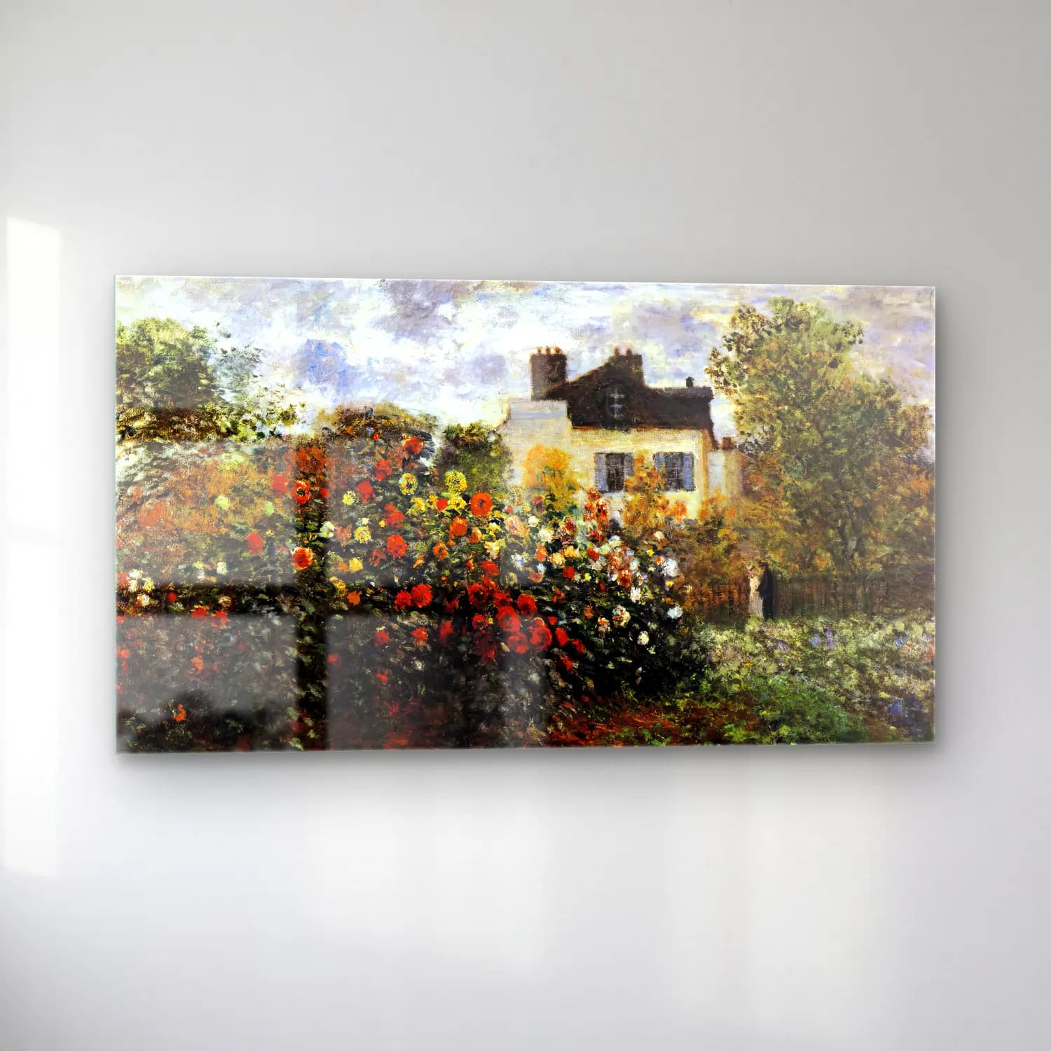Claude Monet – Monet s Garden at Argenteuil cam tablo — sol açıdan görünüm