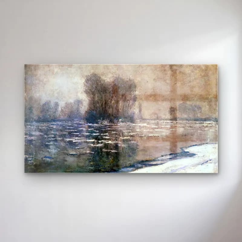 Claude Monet – Morning Haze cam tablo — Claude Monet – Morning Haze — empresyonist karlı kış manzarası