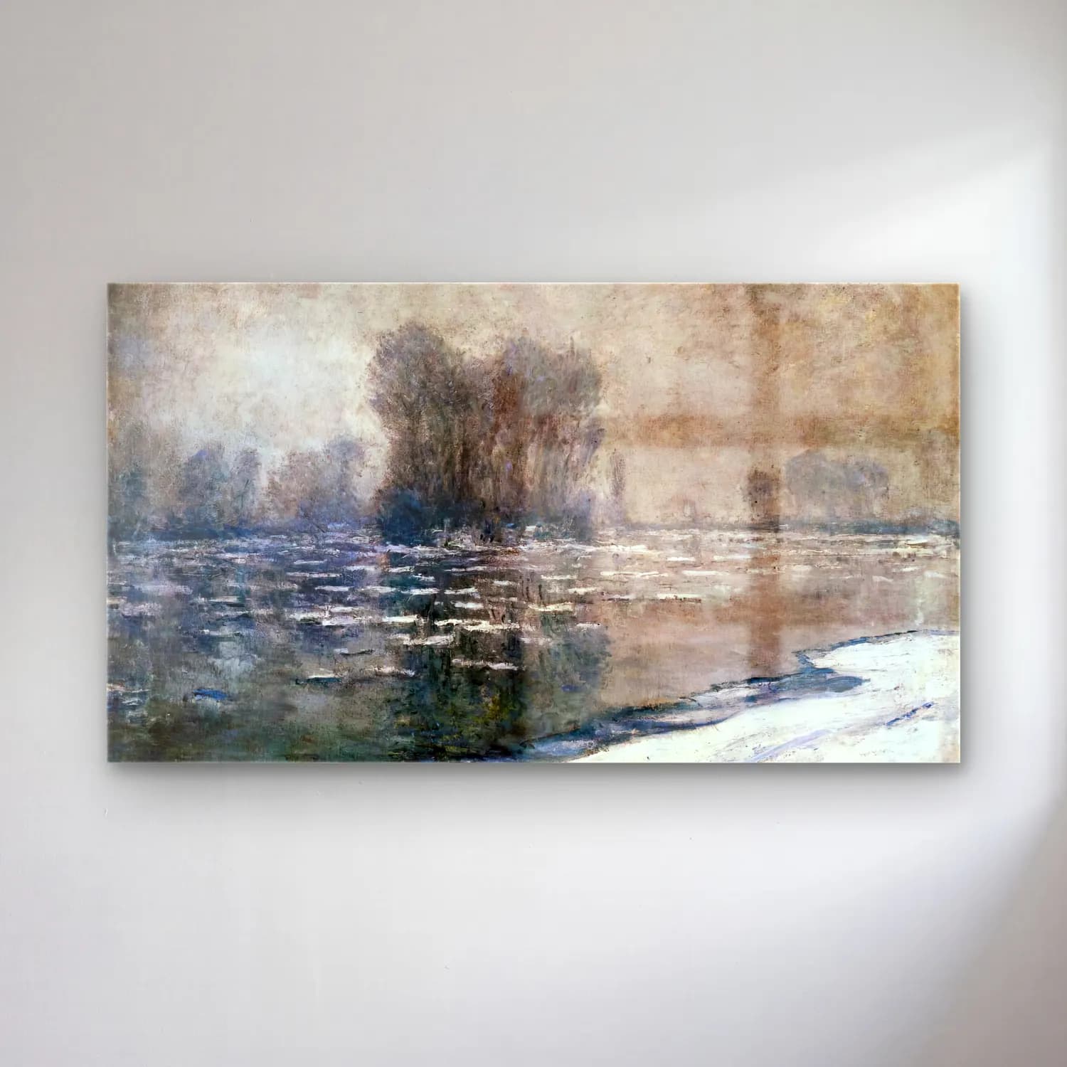 Claude Monet – Morning Haze cam tablo — Claude Monet – Morning Haze — empresyonist karlı kış manzarası