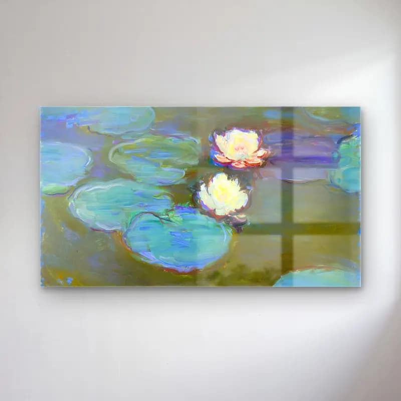 Claude Monet – Nympheas cam tablo — Claude Monet – Nympheas — empresyonist nilüfer göleti