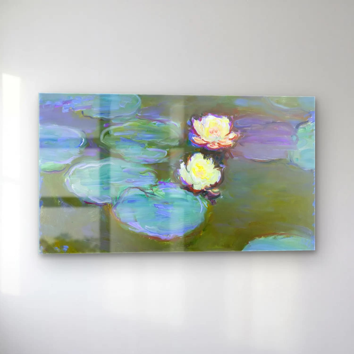 Claude Monet – Nympheas cam tablo — sol açıdan görünüm