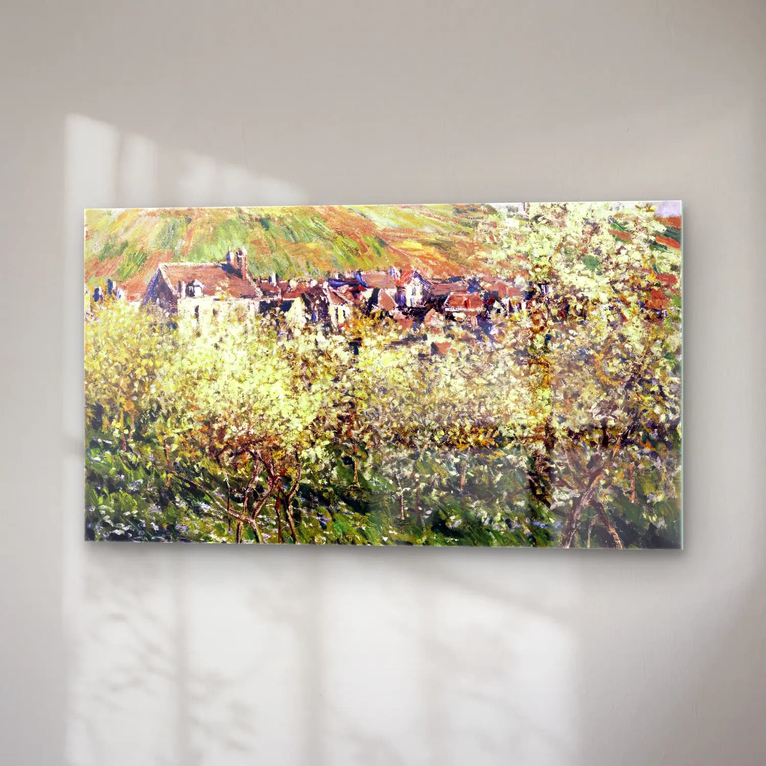 Claude Monet – Plum Trees in Bloom cam tablo — sağ açıdan görünüm