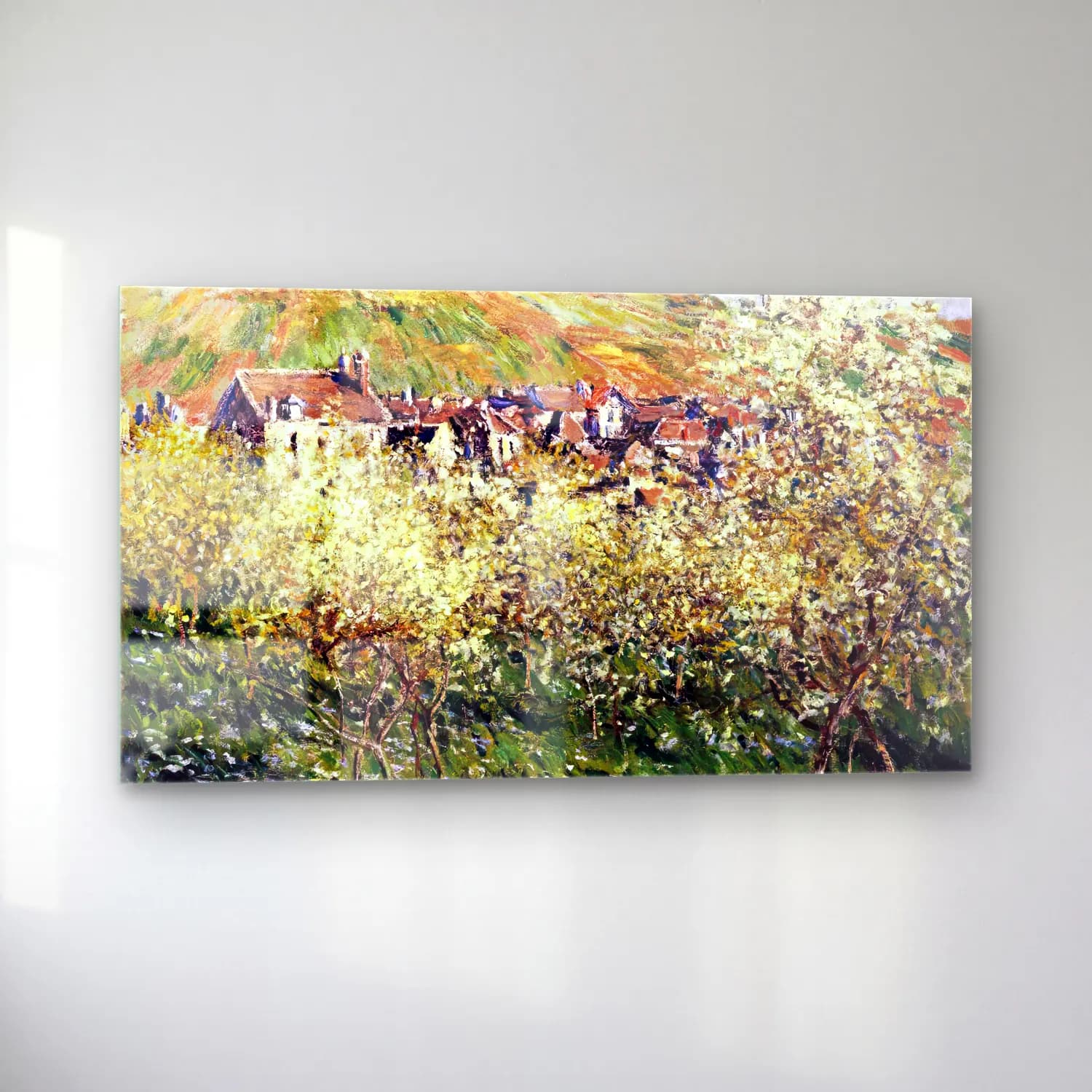 Claude Monet – Plum Trees in Bloom cam tablo — sol açıdan görünüm