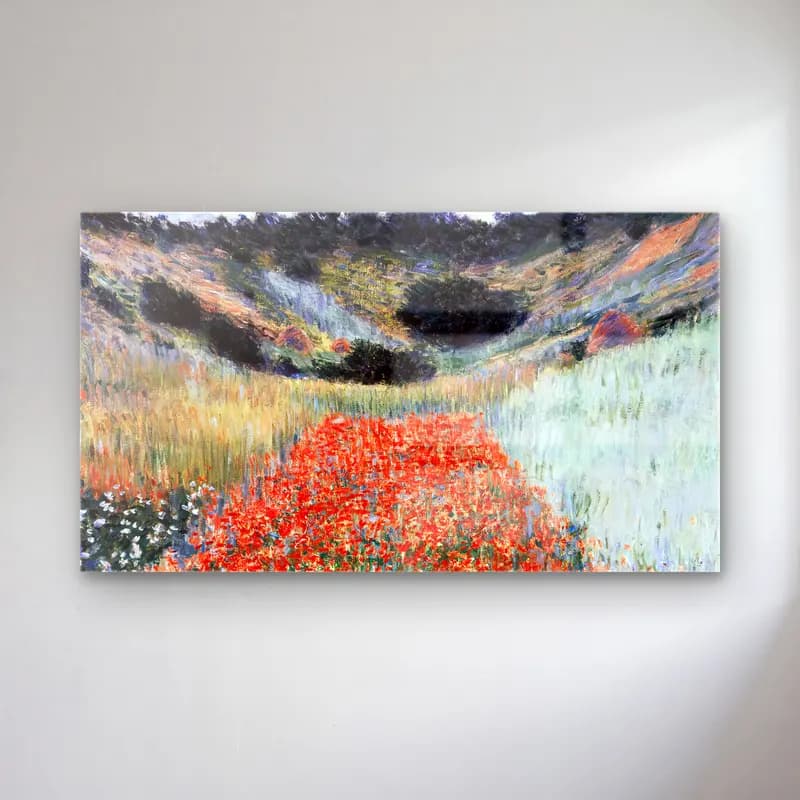 Claude Monet – Poppy Field in a Hollow near Giverny cam tablo — Claude Monet – Poppy Field in a Hollow near Giverny — empresyonist gelincik tarlası