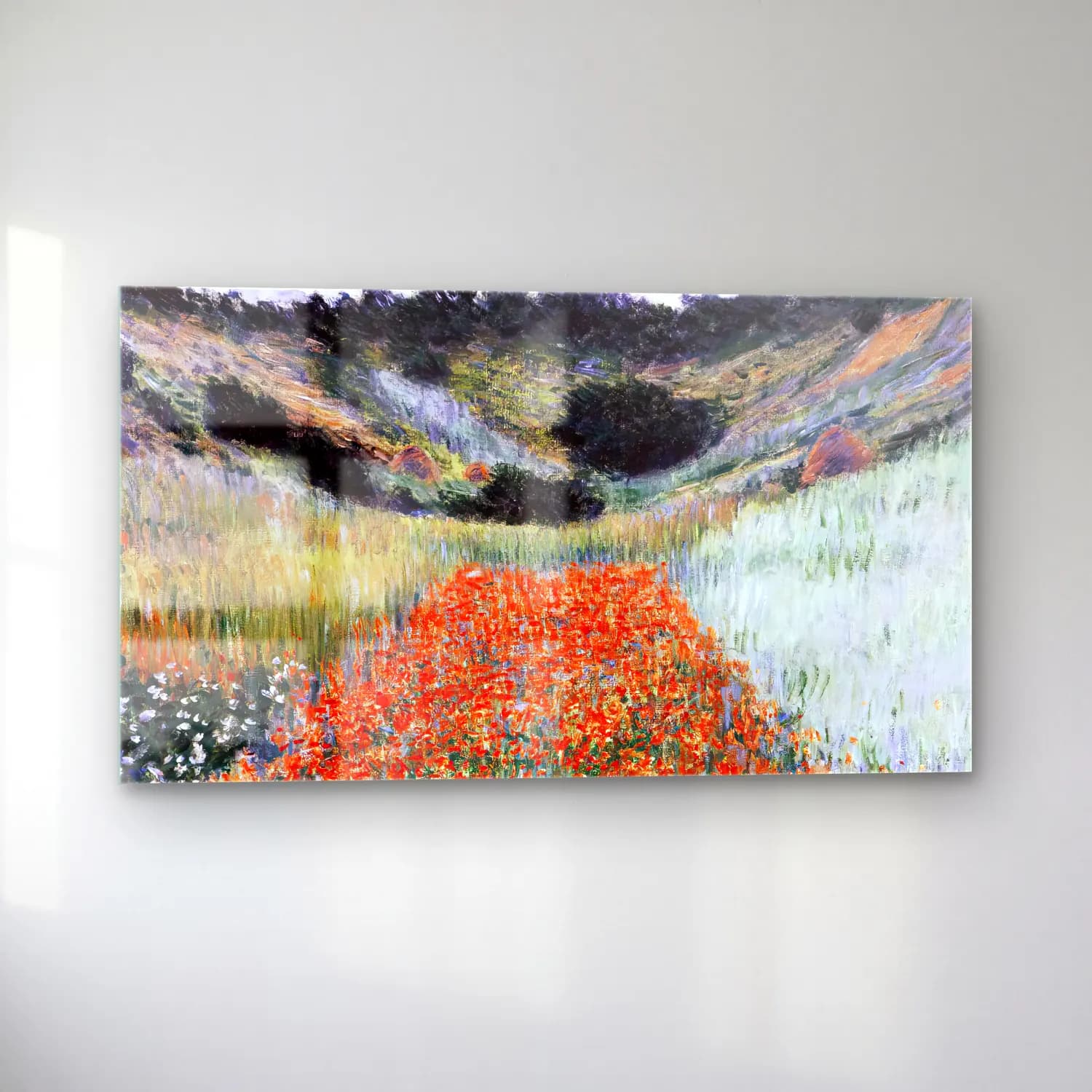 Claude Monet – Poppy Field in a Hollow near Giverny cam tablo — sol açıdan görünüm