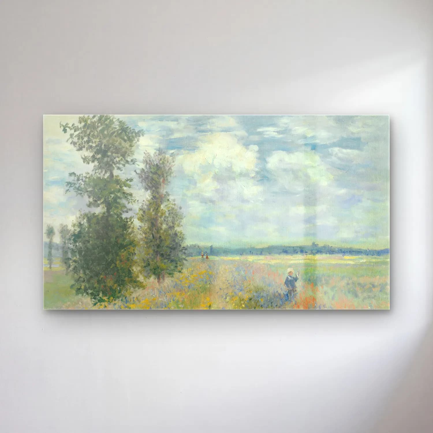 Claude Monet – Poppy Fields near Argenteuil cam tablo — Claude Monet – Poppy Fields near Argenteuil — empresyonist buğday tarlası