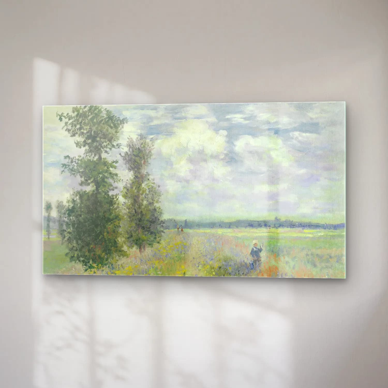 Claude Monet – Poppy Fields near Argenteuil cam tablo — sağ açıdan görünüm