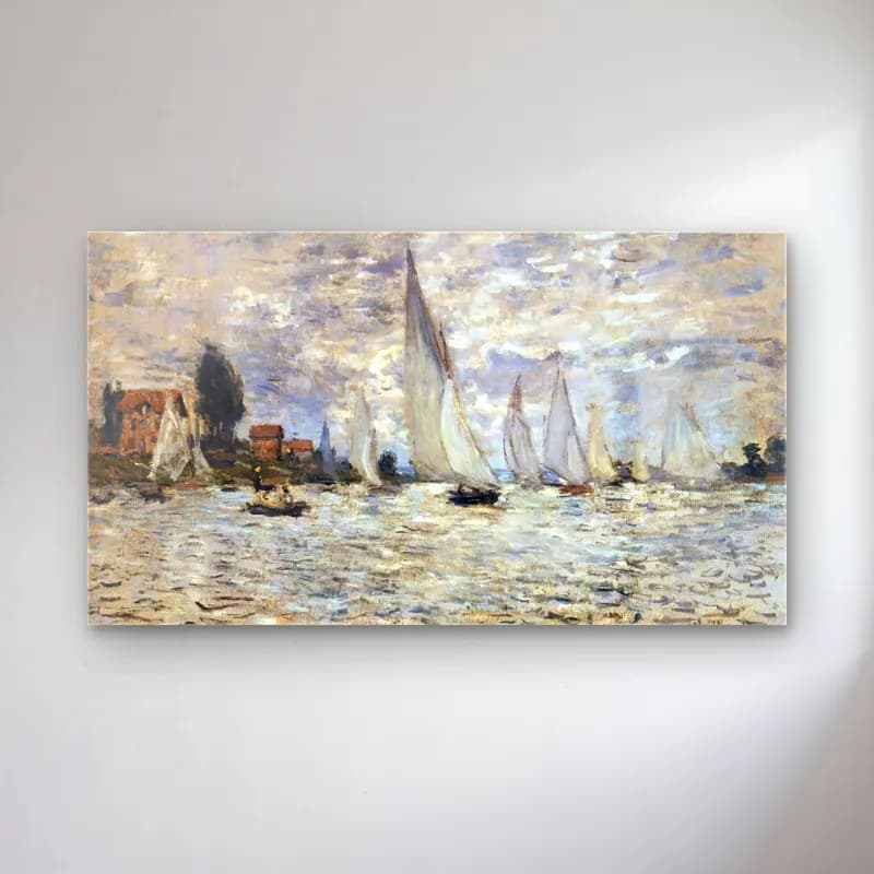 Claude Monet – Regatta at Argenteuil cam tablo — Claude Monet – Regatta at Argenteuil — empresyonist yelken yarışı