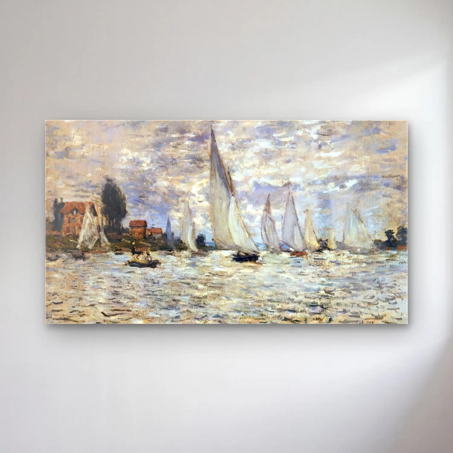 Claude Monet – Regatta at Argenteuil cam tablo — Claude Monet – Regatta at Argenteuil — empresyonist yelken yarışı