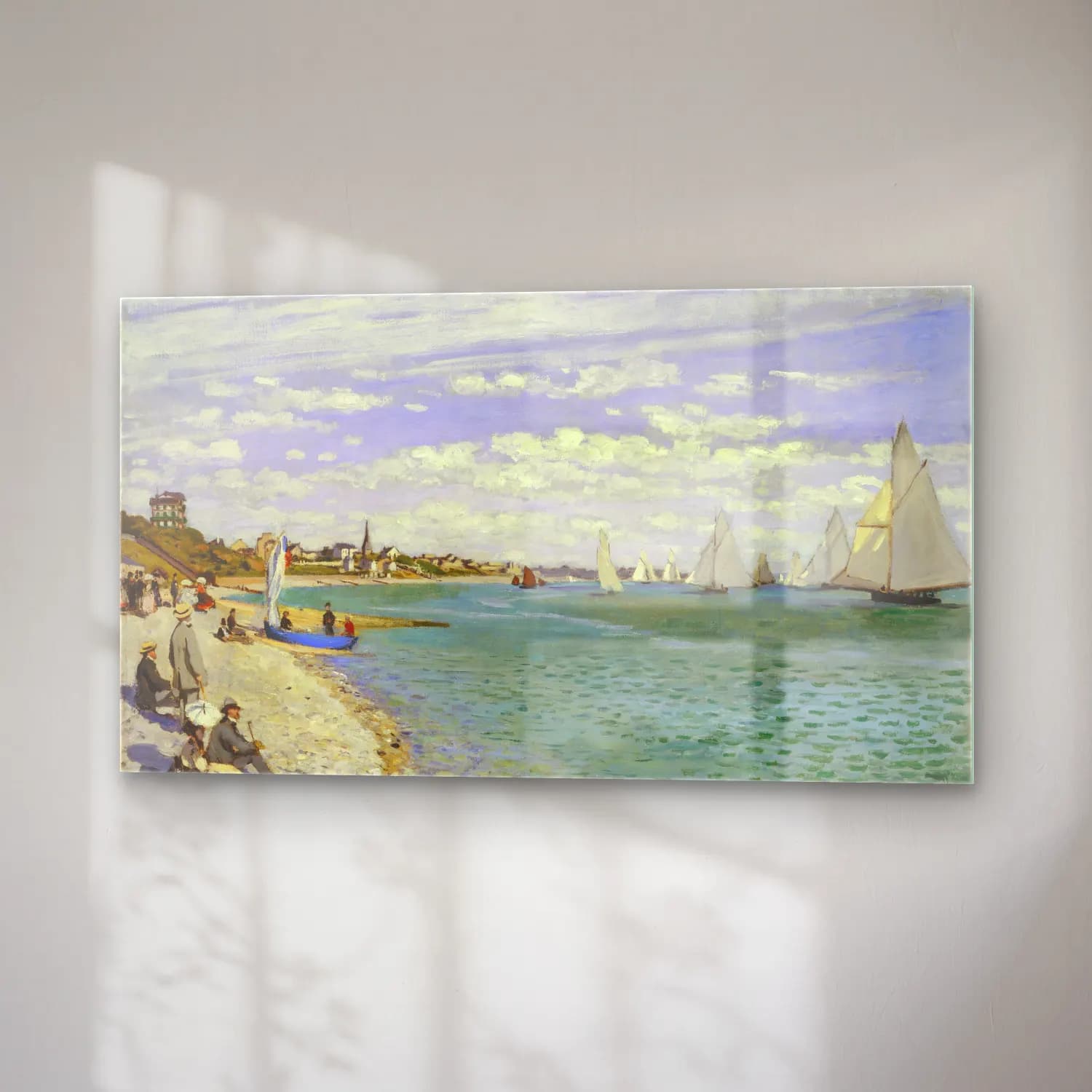 Claude Monet – Regatta at Sainte-Adresse cam tablo — sağ açıdan görünüm