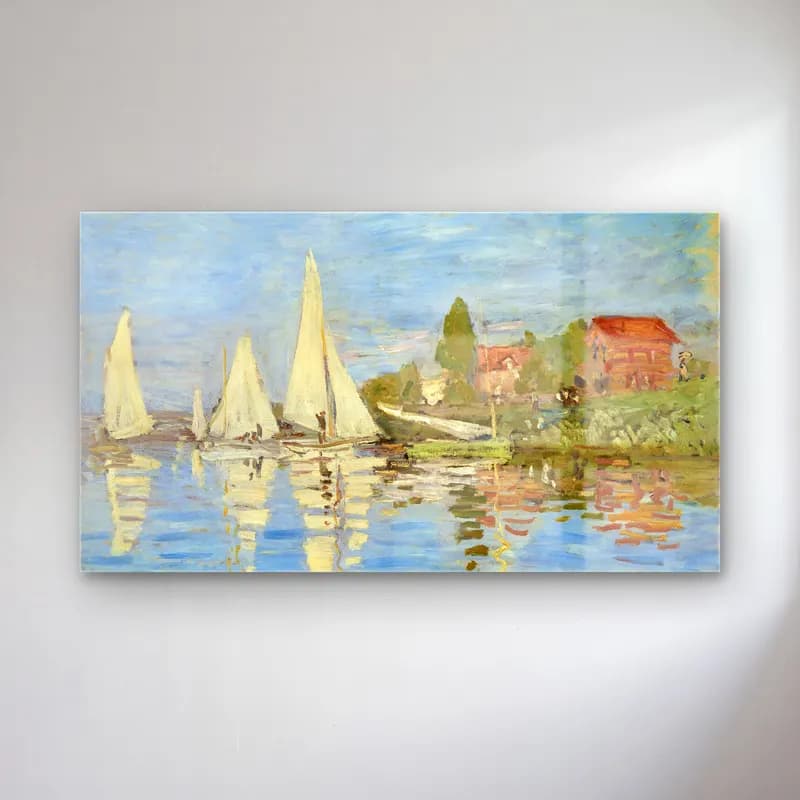 Claude Monet – Regattas at Argenteuil cam tablo — Claude Monet – Regattas at Argenteuil — empresyonist yelken yarışı
