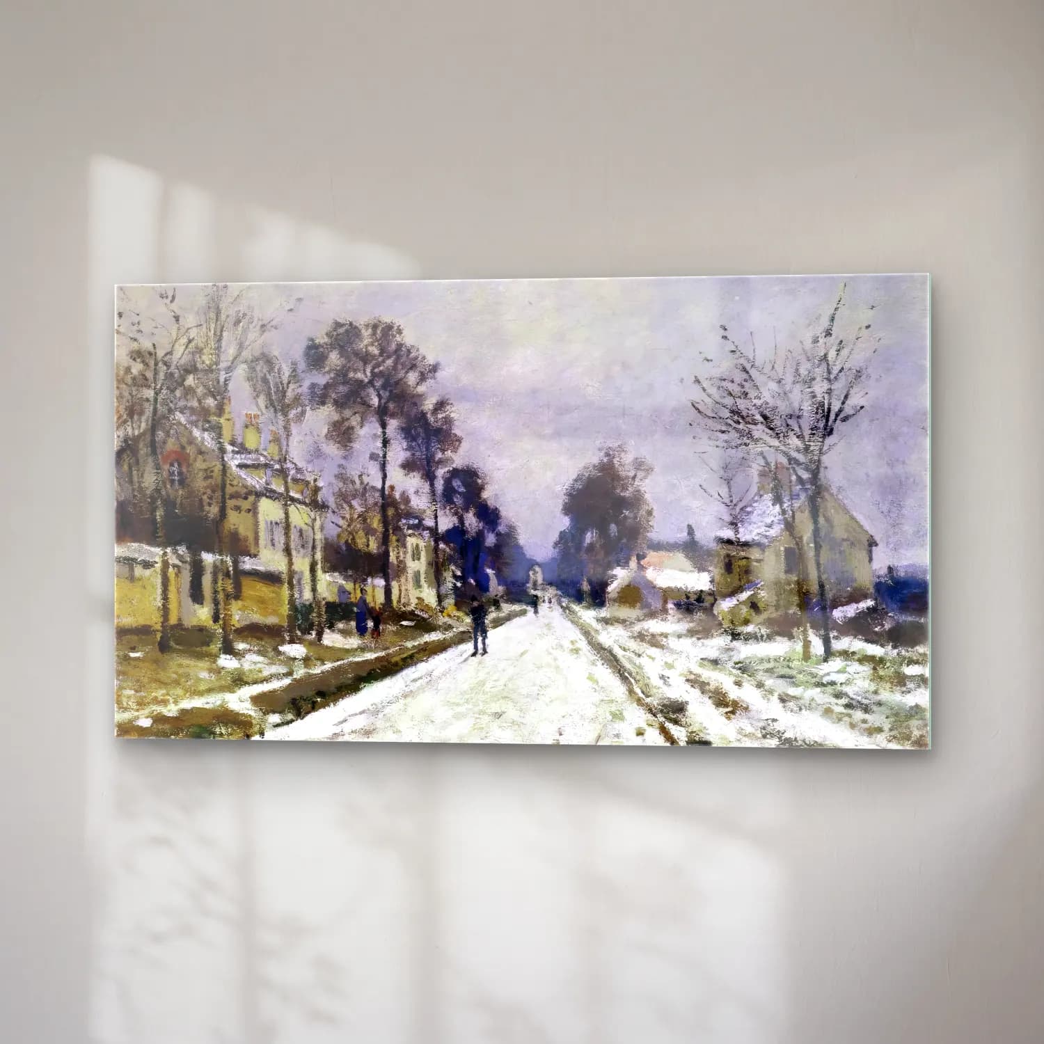 Claude Monet – Road at Louveciennes, Snow Effect cam tablo — sağ açıdan görünüm