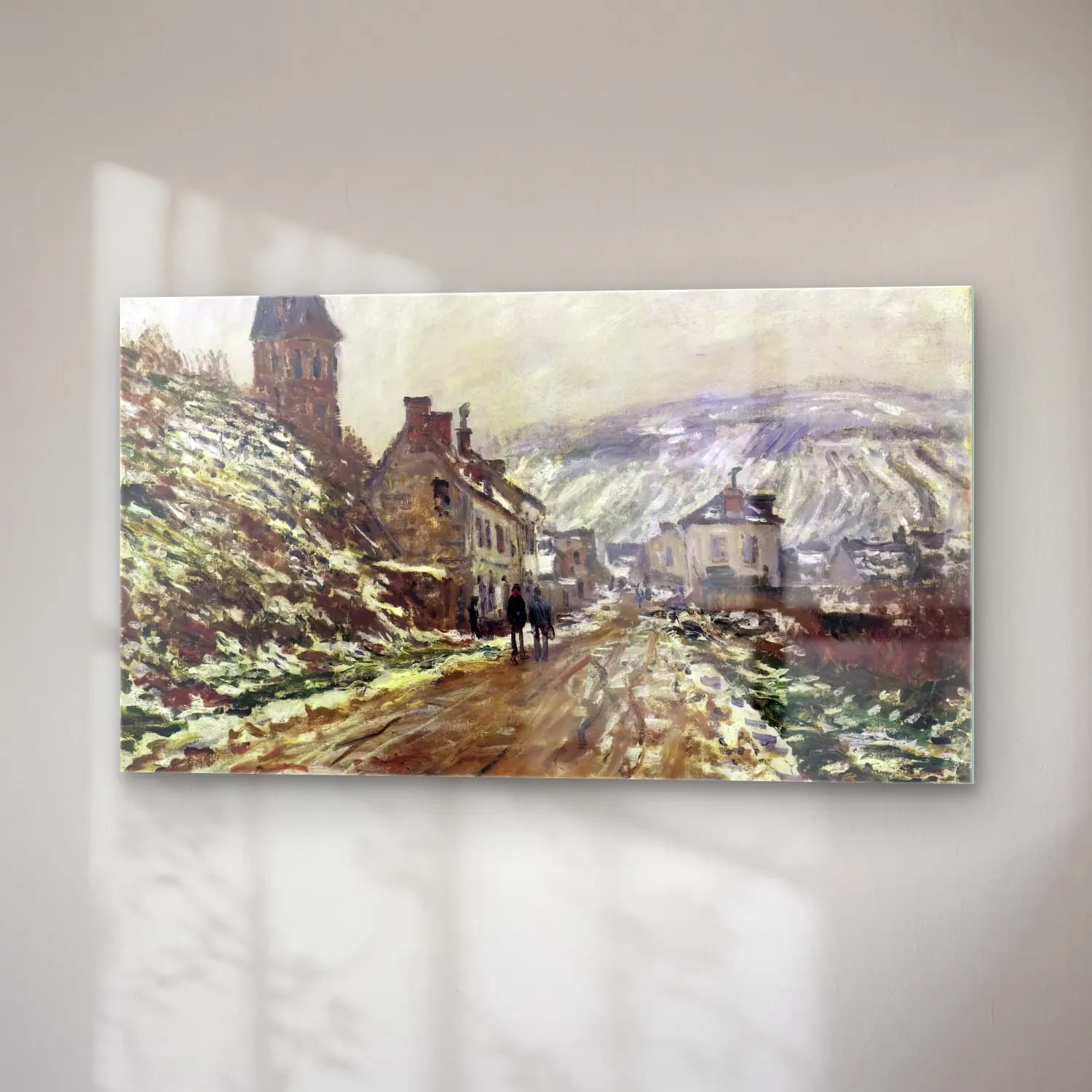 Claude Monet – Road into Vétheuil in Winter cam tablo — sağ açıdan görünüm