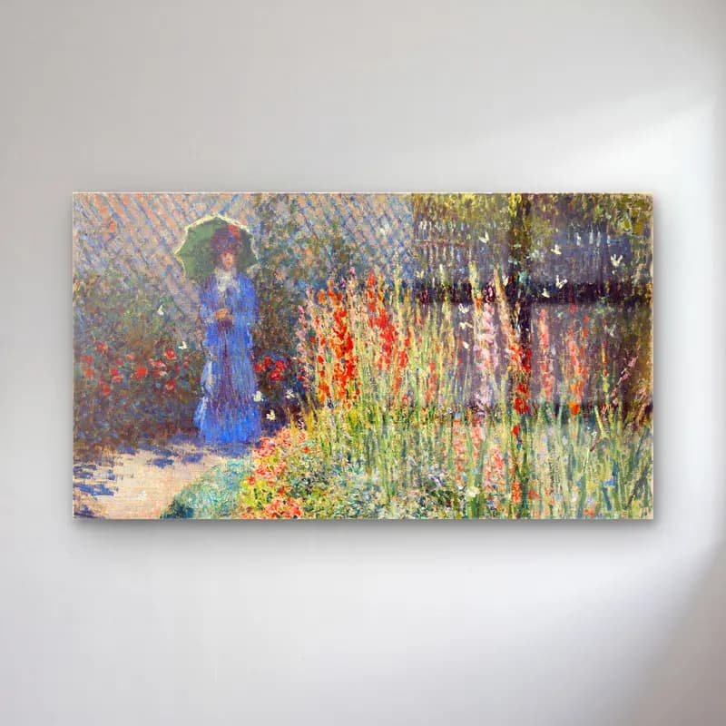 Claude Monet – Rounded Flower Bed cam tablo — Claude Monet – Rounded Flower Bed — empresyonist çiçek bahçesi