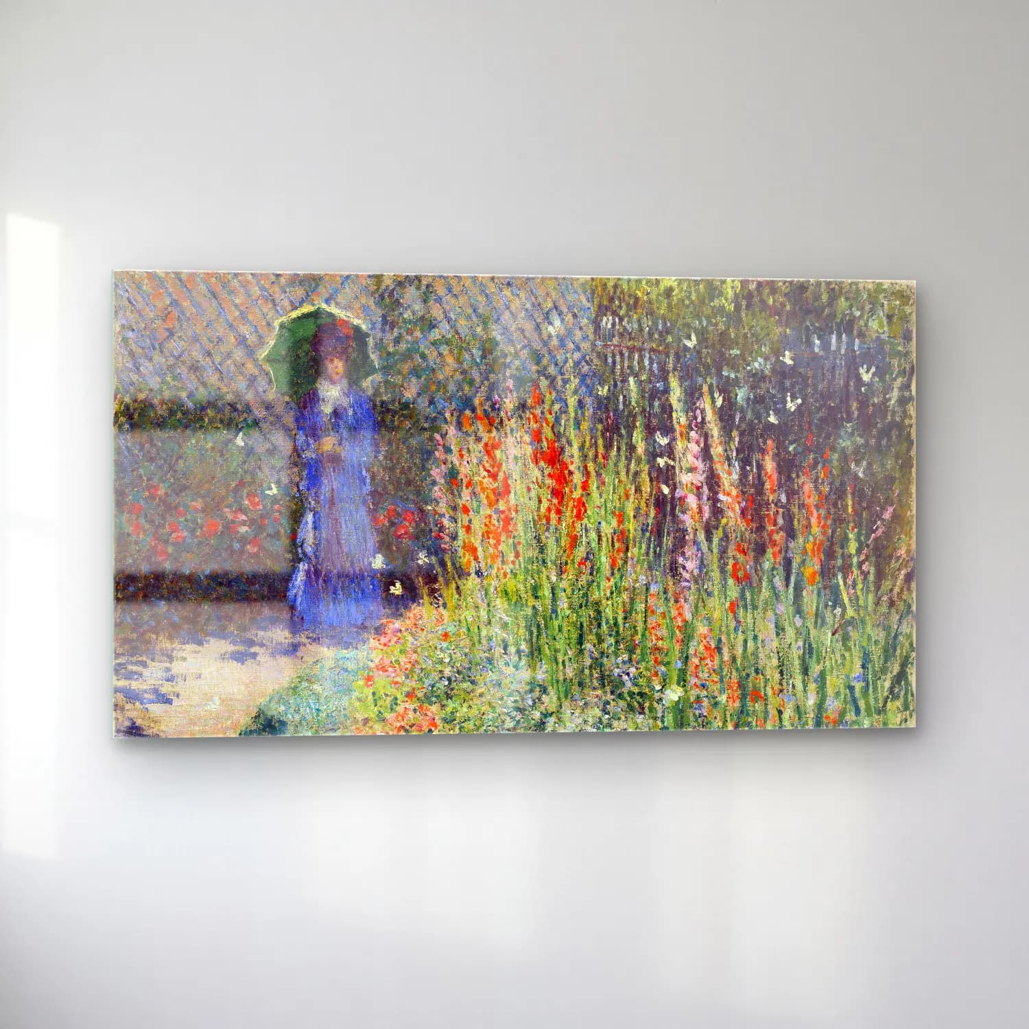 Claude Monet – Rounded Flower Bed cam tablo — sol açıdan görünüm