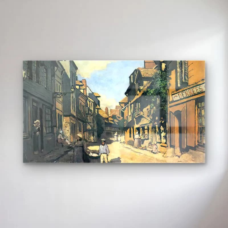 Claude Monet – Rue de la Bavolle, Honfleur cam tablo — Claude Monet – Rue de la Bavolle, Honfleur — empresyonist köy sokağı