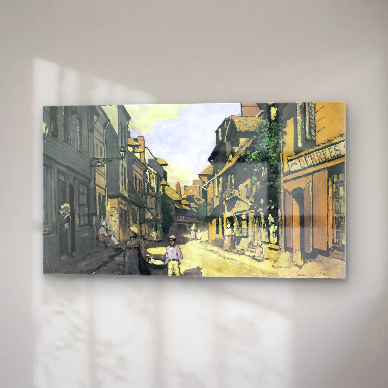 Claude Monet – Rue de la Bavolle, Honfleur cam tablo — sağ açıdan görünüm
