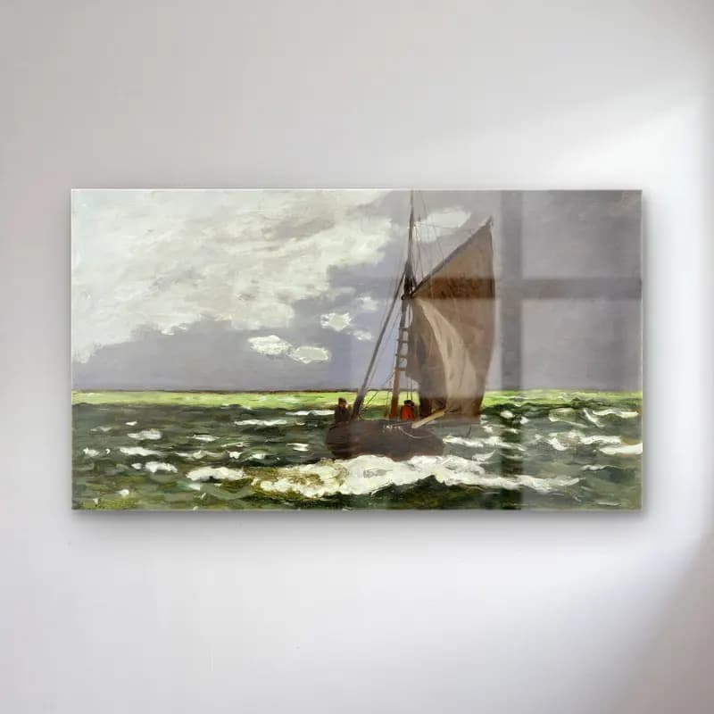Claude Monet – Seascape, Storm cam tablo — Claude Monet – Seascape, Storm — empresyonist fırtınalı denizde gemi