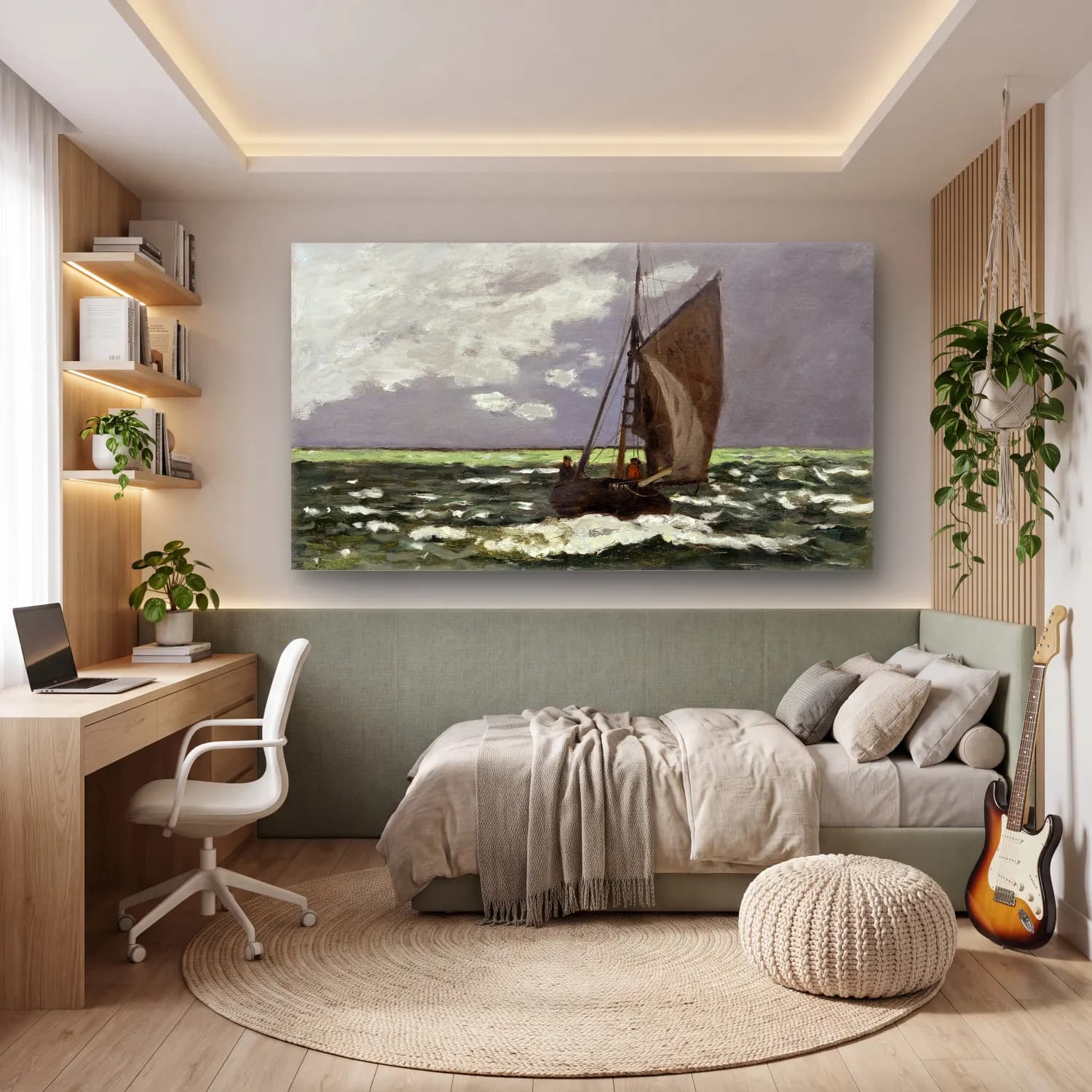 Claude Monet – Seascape, Storm cam tablo — genç odasında