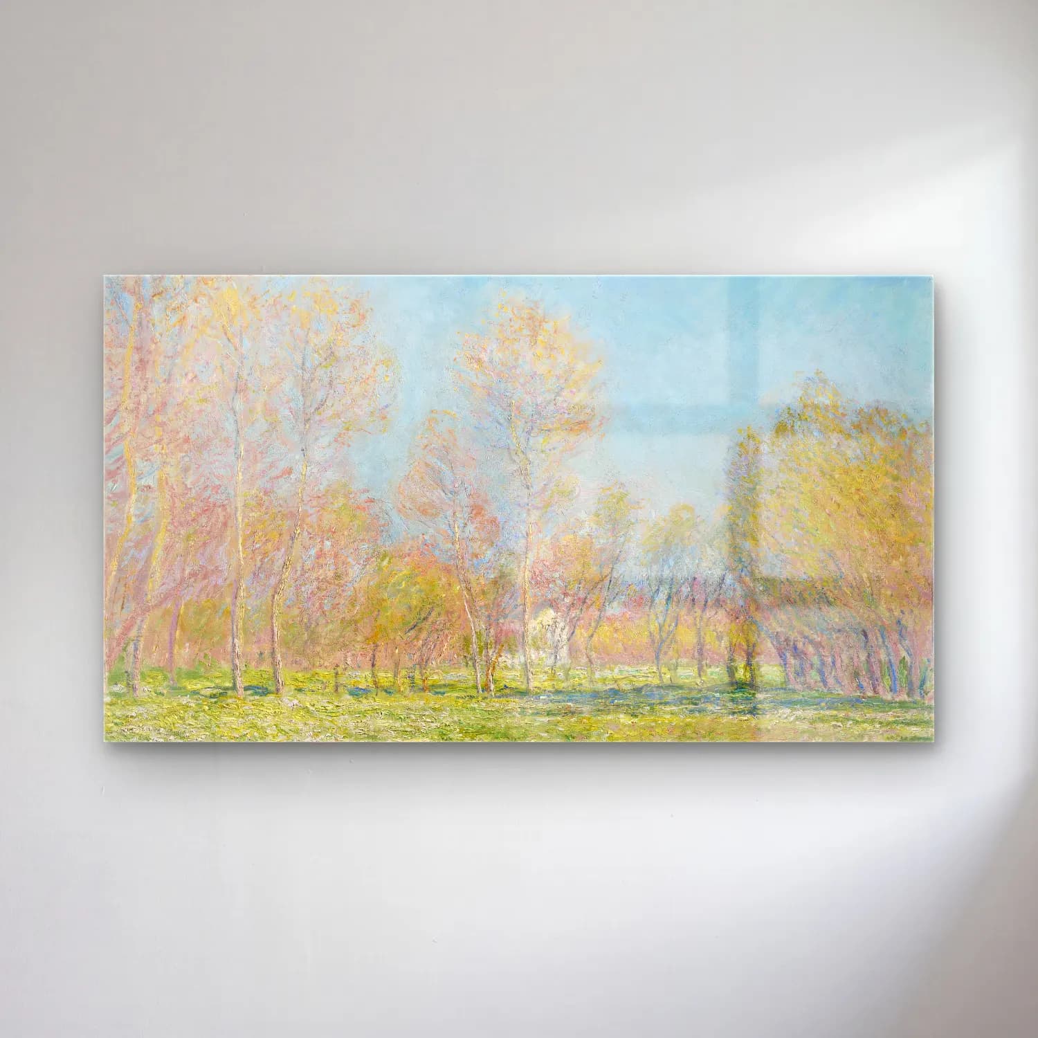 Claude Monet – Spring in Giverny cam tablo — Claude Monet – Spring in Giverny — empresyonist kiraz çiçekleri
