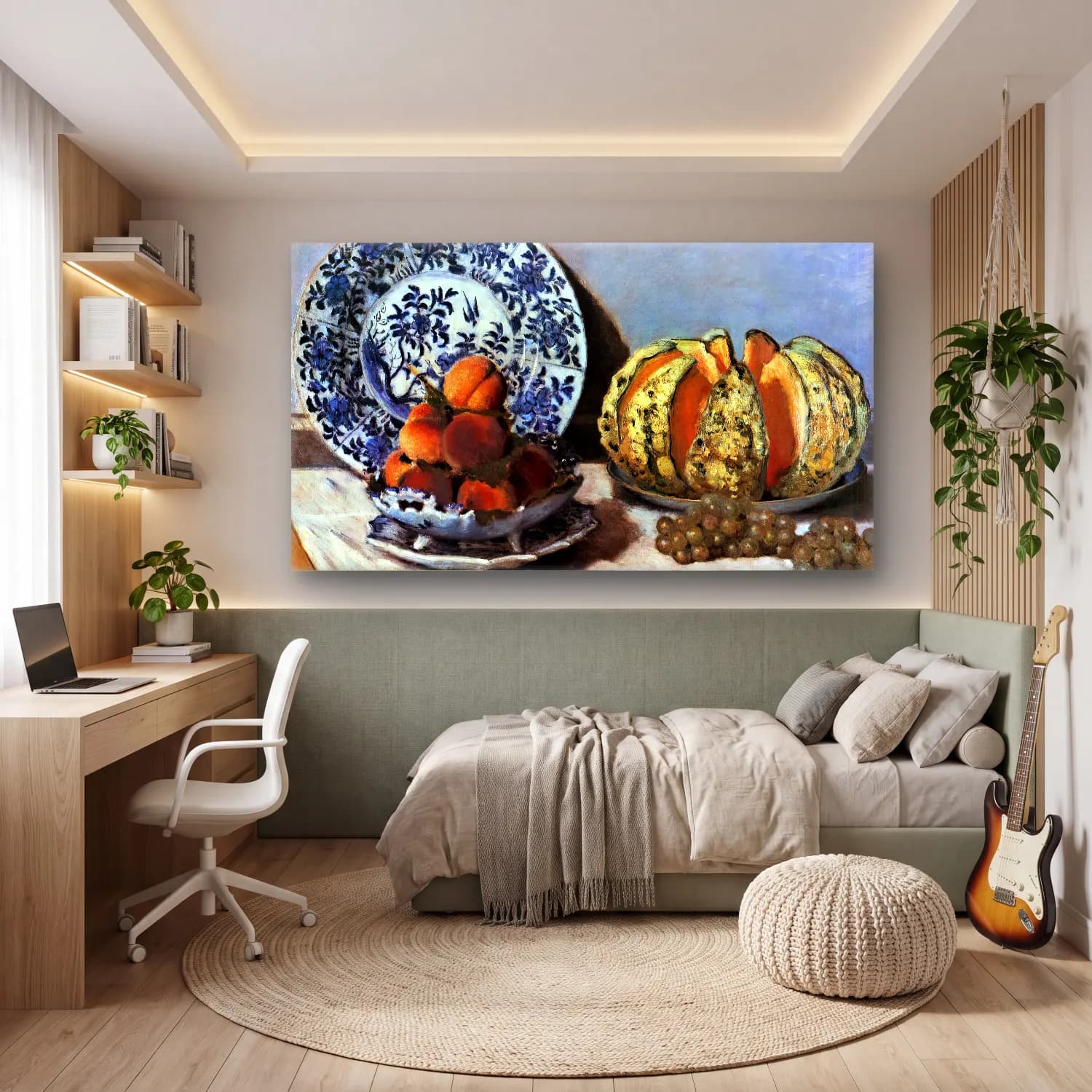 Claude Monet – Still-Life with Melon cam tablo — genç odasında
