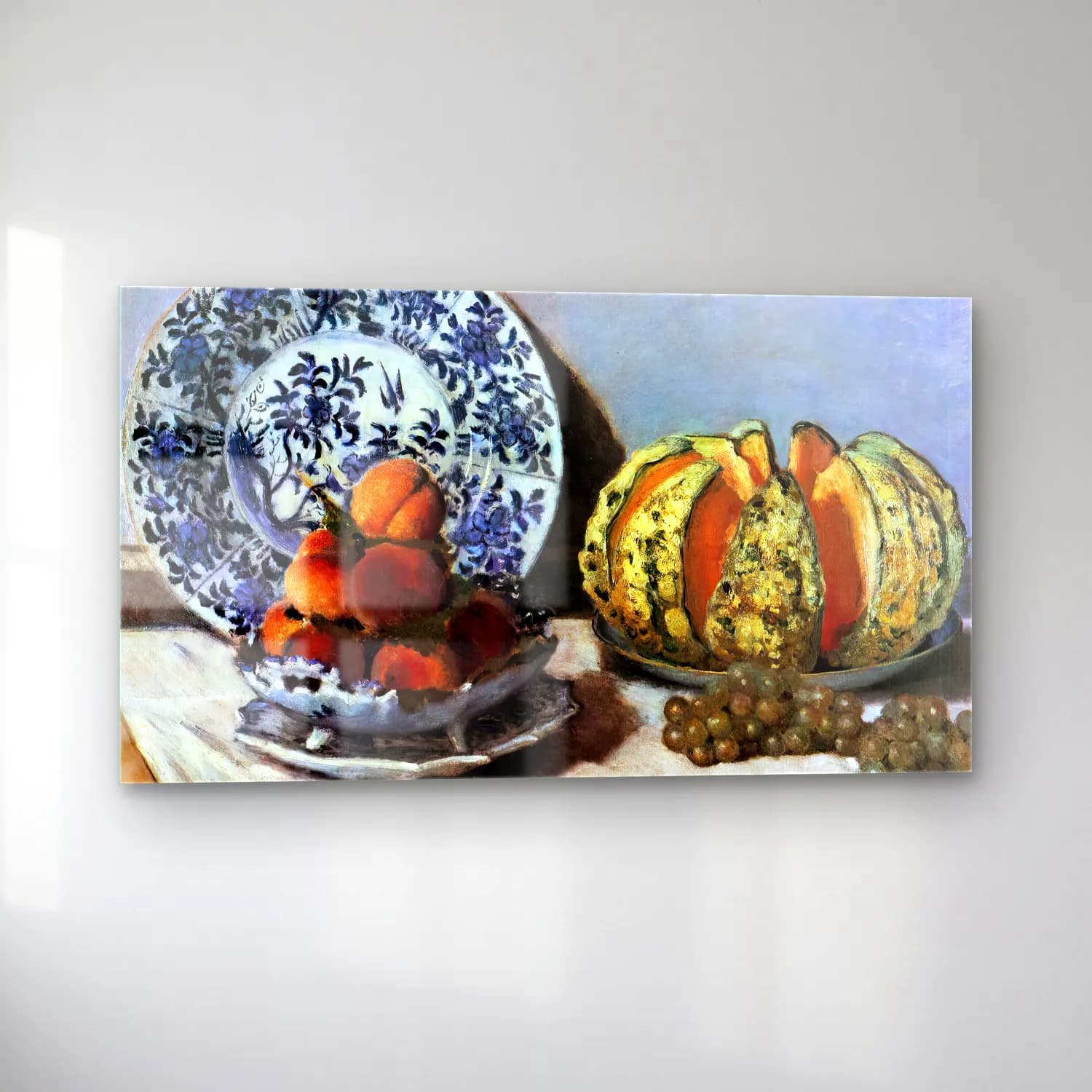 Claude Monet – Still-Life with Melon cam tablo — sol açıdan görünüm