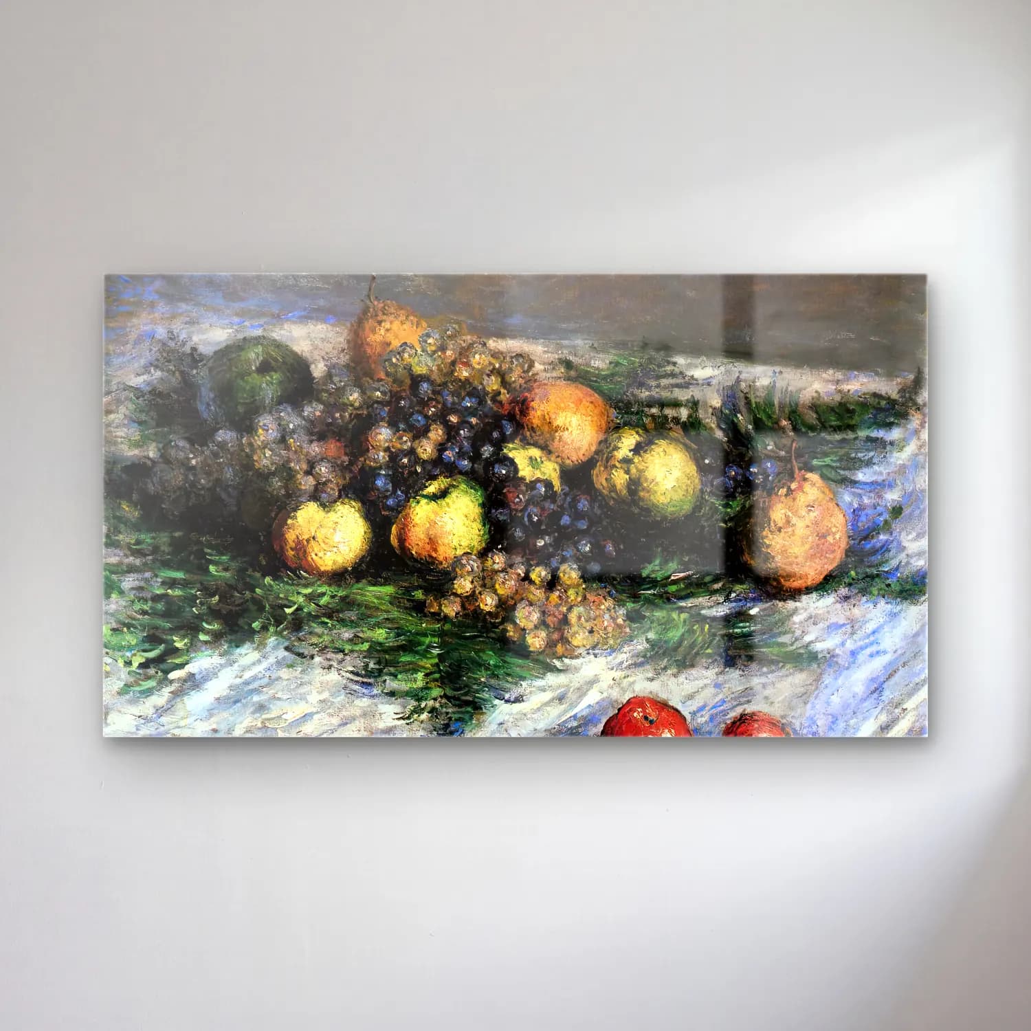 Claude Monet – Still-Life with Pears and Grapes cam tablo — Claude Monet – Still-Life with Pears and Grapes — empresyonist meyveli natürmort
