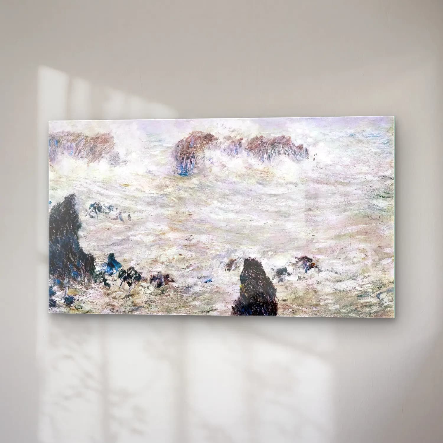Claude Monet – Storm off Belle-Île cam tablo — sağ açıdan görünüm
