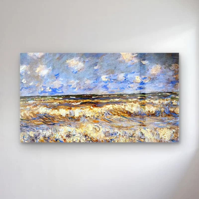 Claude Monet – Stormy Sea cam tablo — Claude Monet – Stormy Sea — empresyonist dalgalı sahil