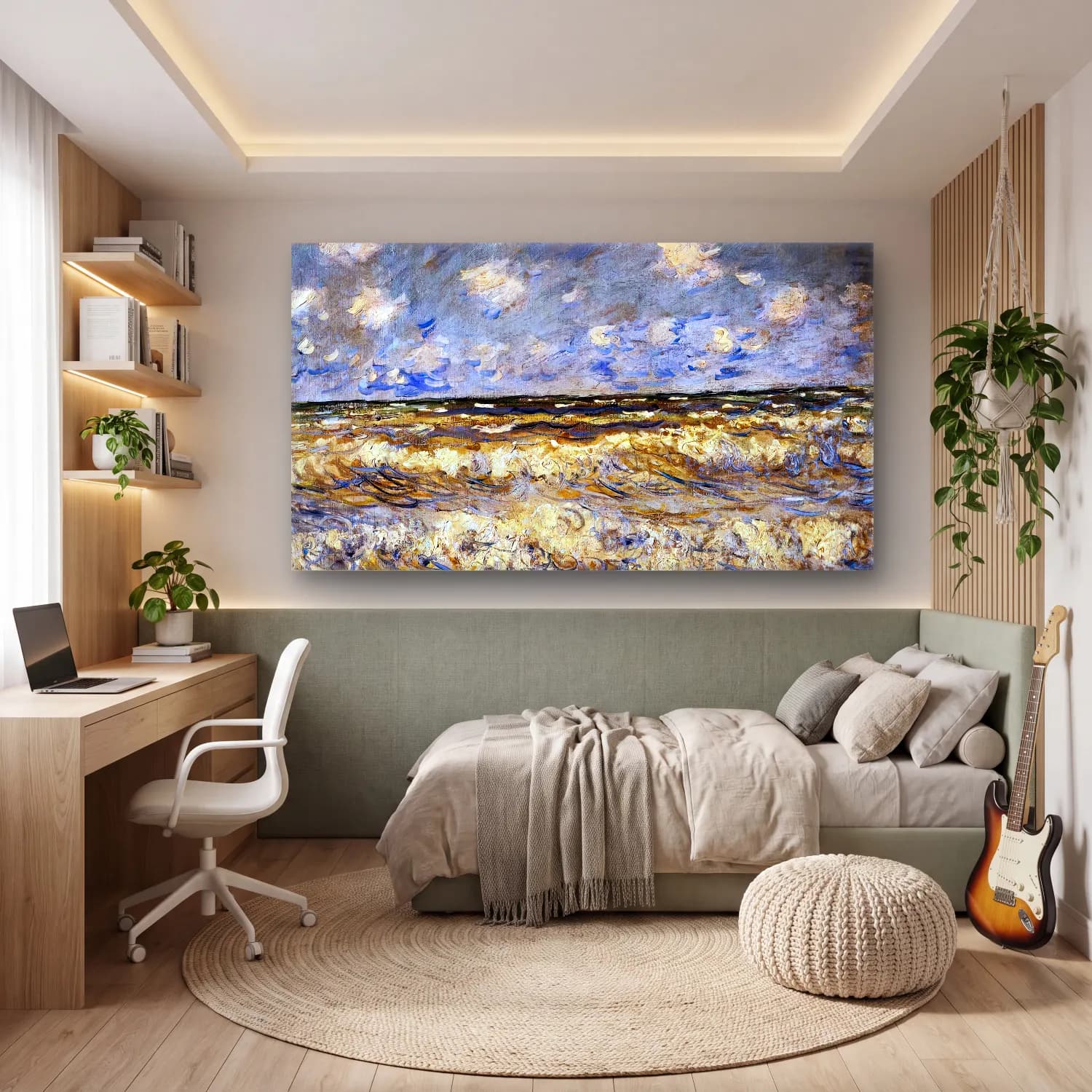 Claude Monet – Stormy Sea cam tablo — genç odasında