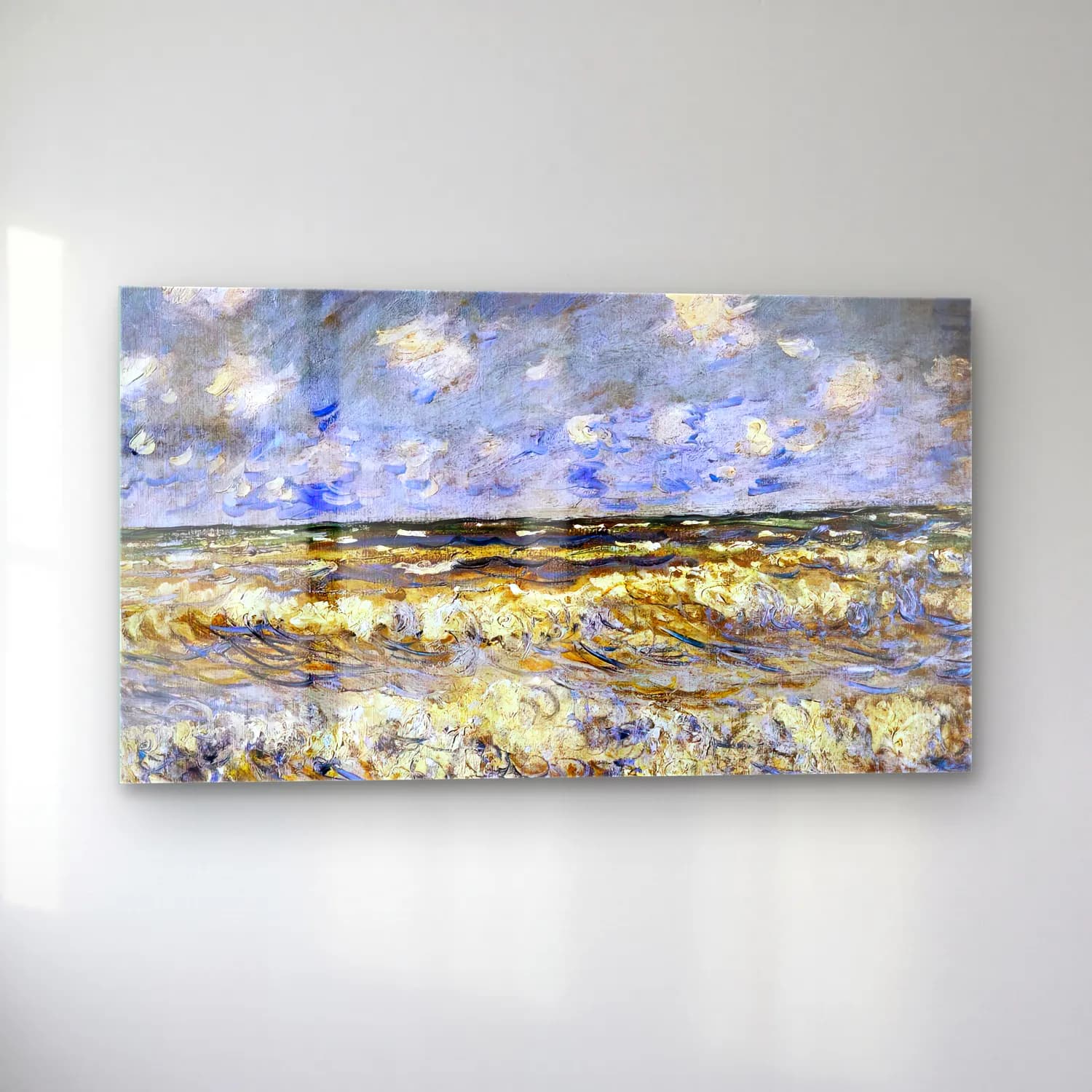 Claude Monet – Stormy Sea cam tablo — sol açıdan görünüm