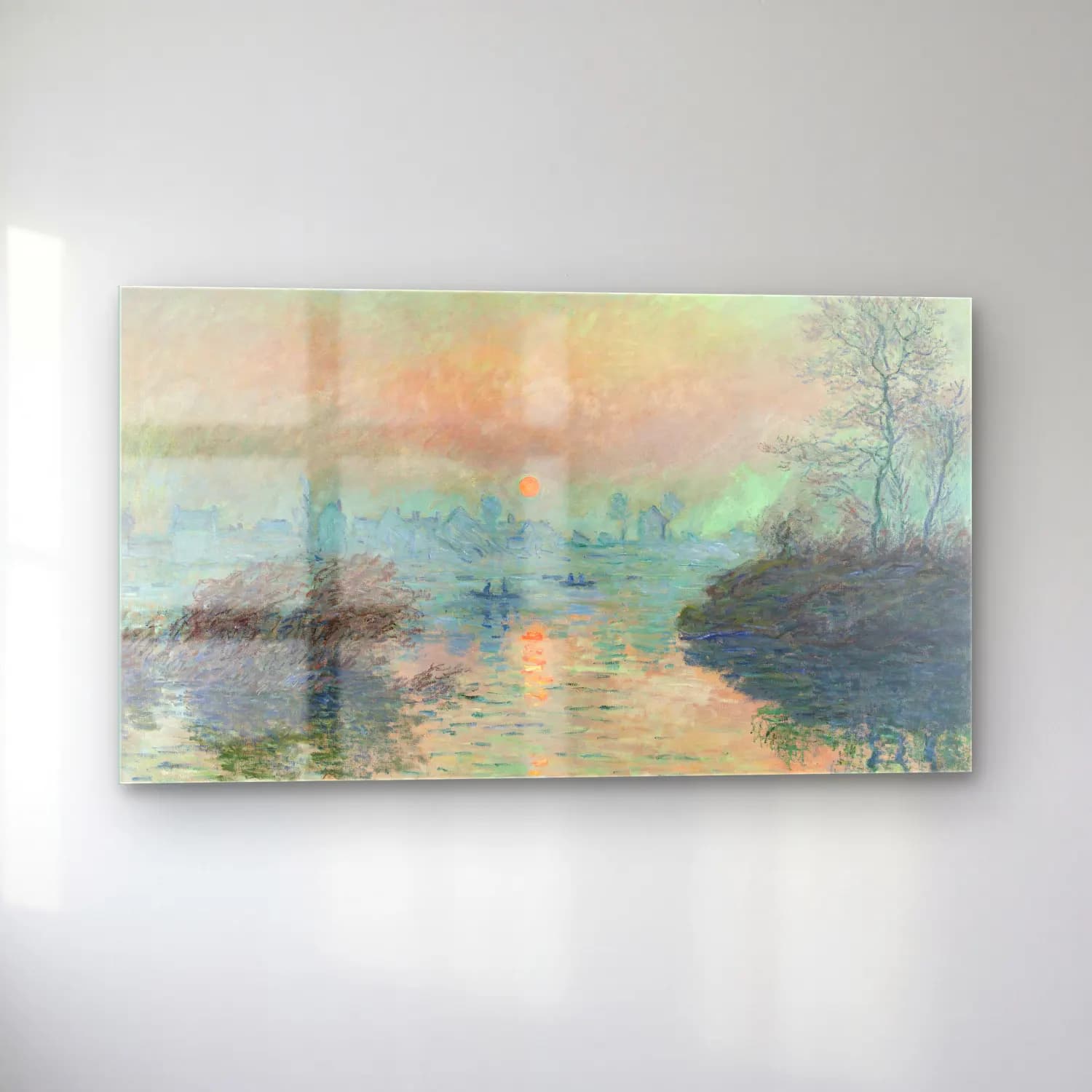 Claude Monet – Sun setting on the Seine at Lavacourt cam tablo — sol açıdan görünüm