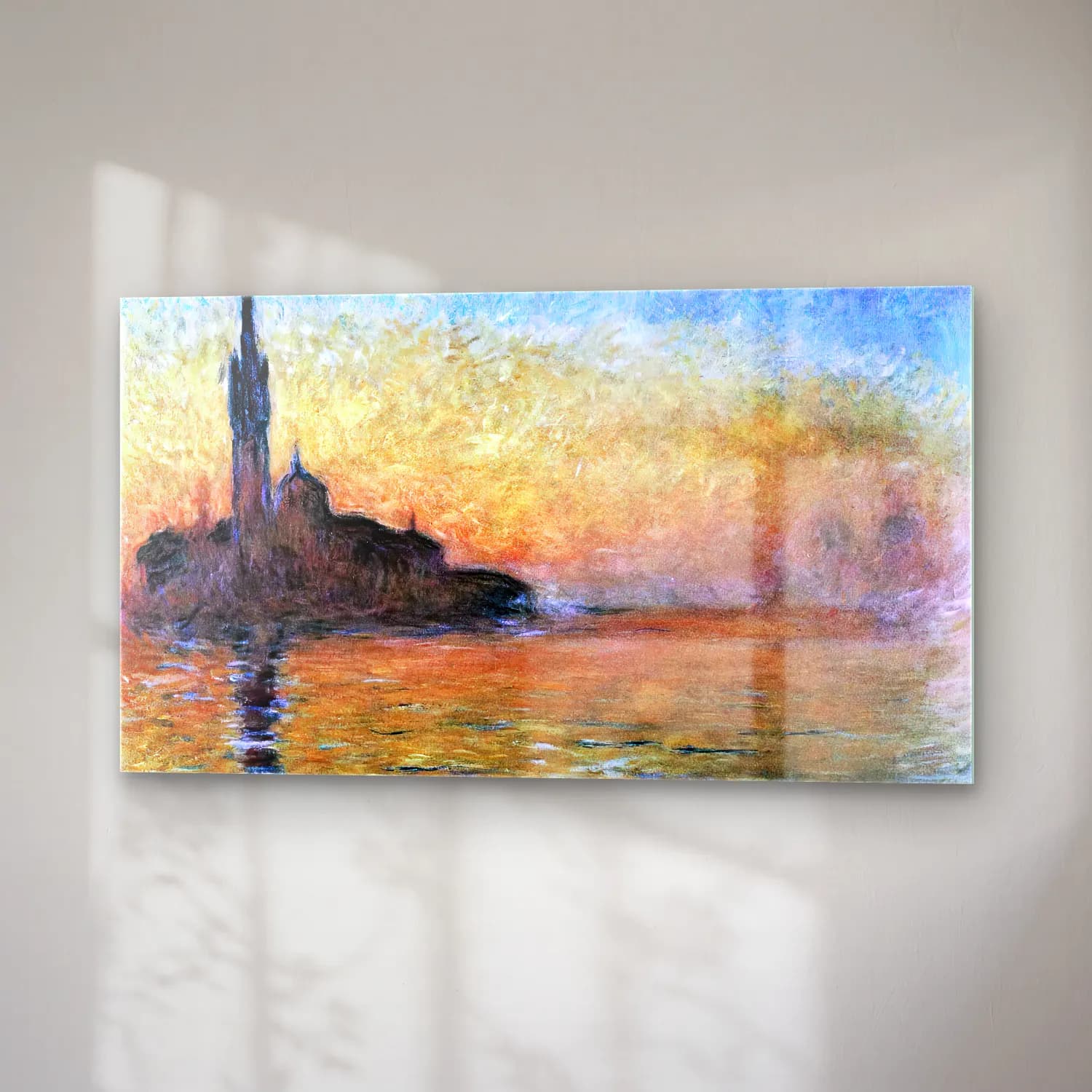 Claude Monet – Sunset in Venice cam tablo — sağ açıdan görünüm