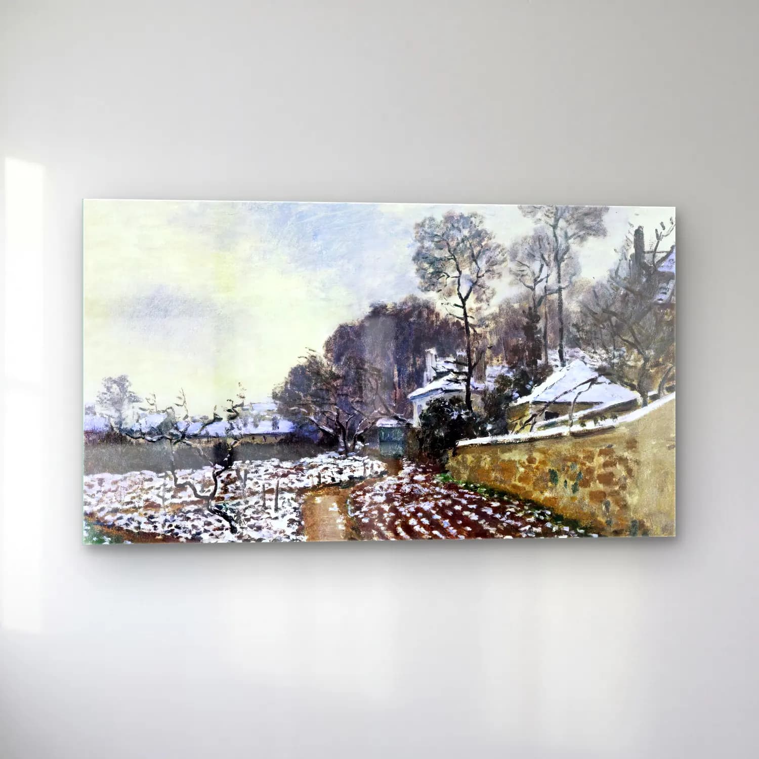 Claude Monet – Thaw in Argenteuil cam tablo — sol açıdan görünüm