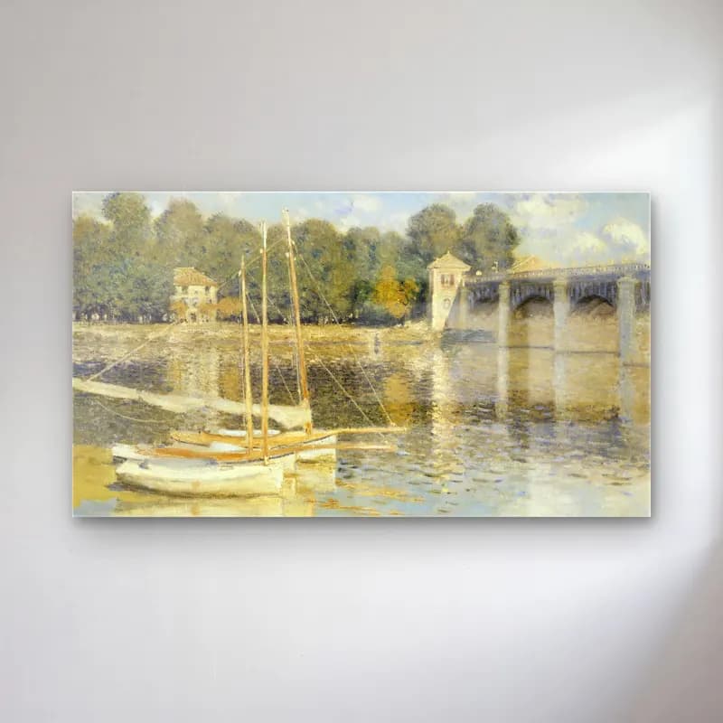 Claude Monet – The Argenteuil Bridge cam tablo — Claude Monet – The Argenteuil Bridge — empresyonist liman ve tekneler