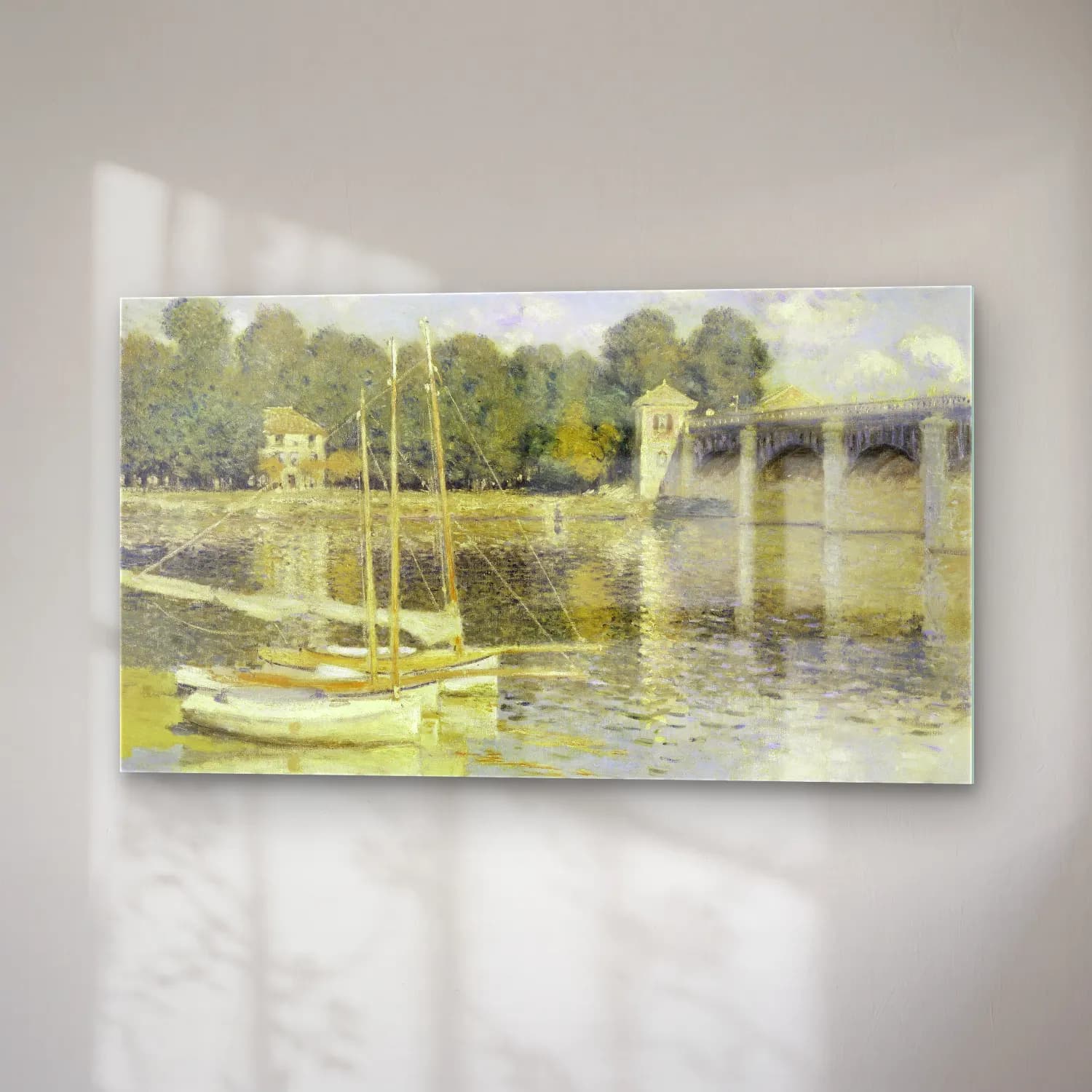 Claude Monet – The Argenteuil Bridge cam tablo — sağ açıdan görünüm