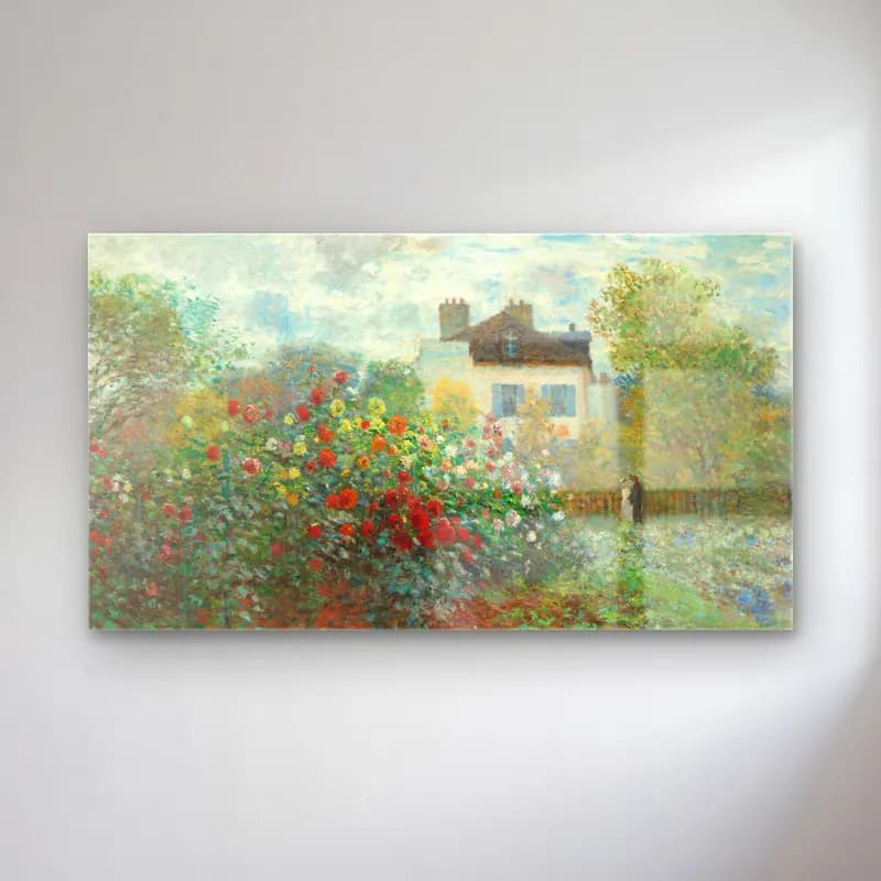 Claude Monet – The Artist s Garden in Argenteuil cam tablo — Claude Monet – The Artist s Garden in Argenteuil — empresyonist çiçek bahçesi