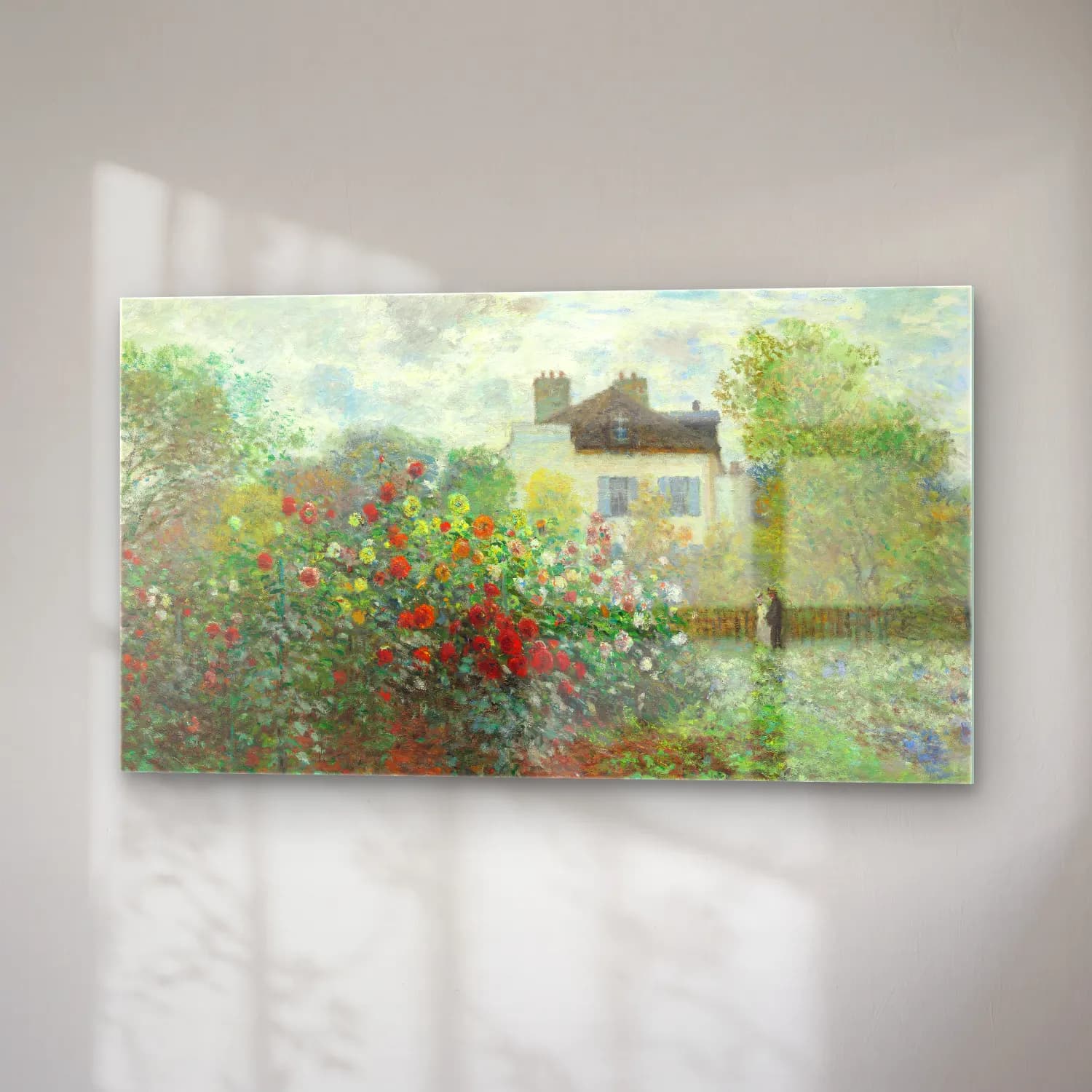 Claude Monet – The Artist s Garden in Argenteuil cam tablo — sağ açıdan görünüm